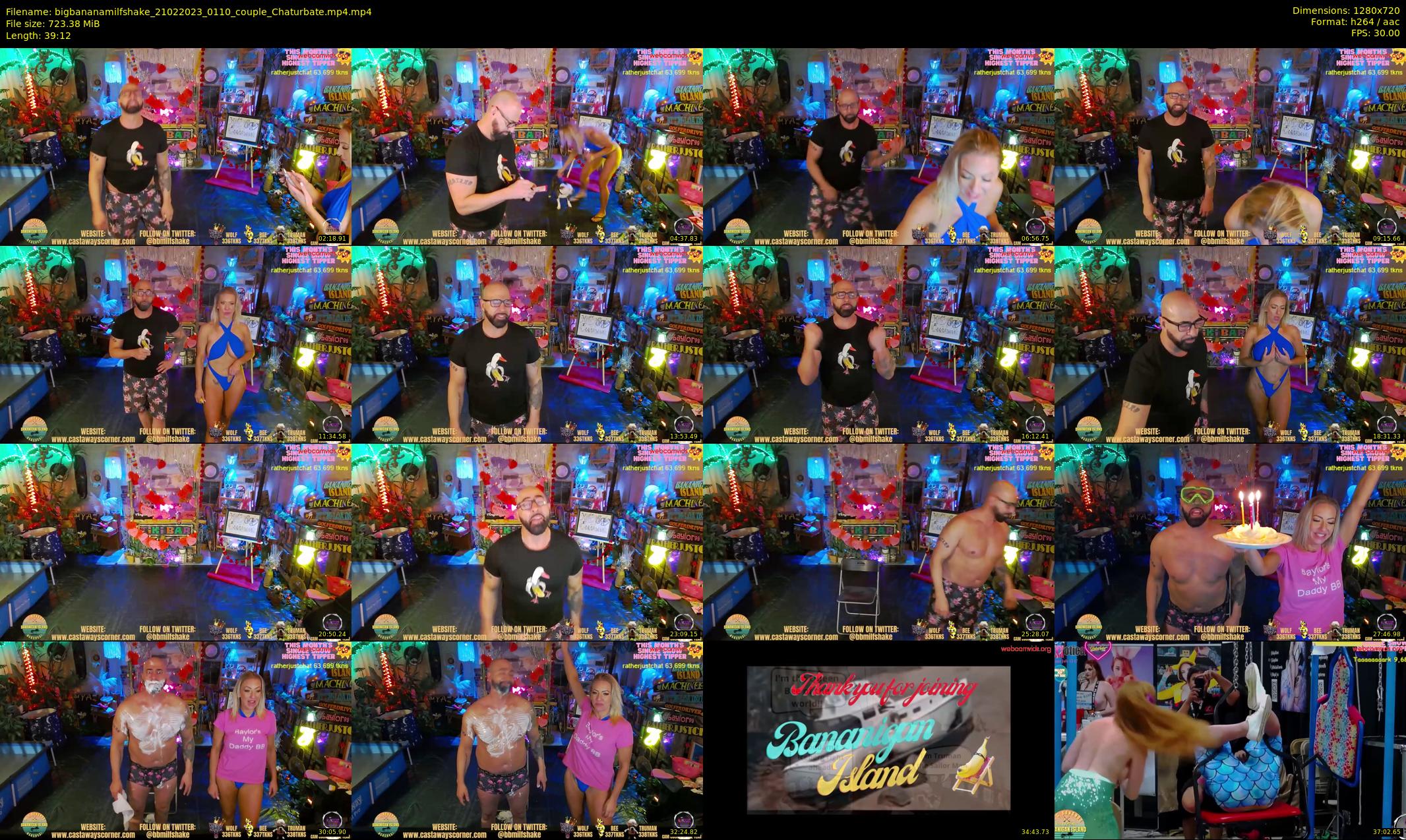 bigbananamilfshake — 40 minute Chaturbate couple cam show recording, 720p, Feb 21, 2023