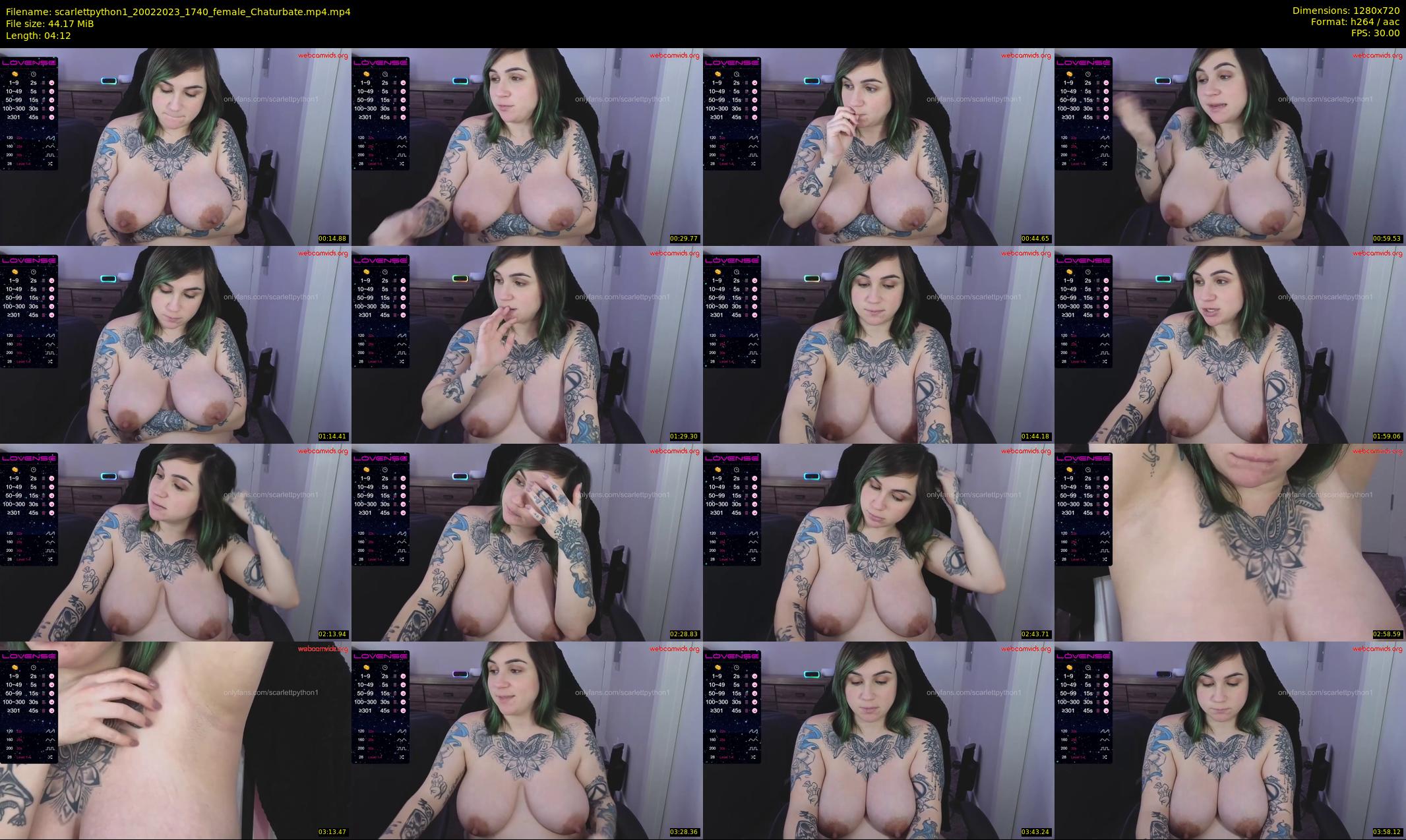 scarlettpython1 — 5 minute Chaturbate female cam show recording, 720p, Feb 20, 2023