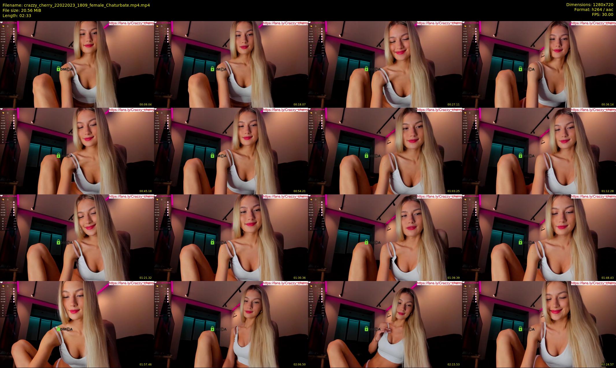 crazzy_cherry — 3 minute Chaturbate female cam show recording, 720p, Feb 22, 2023