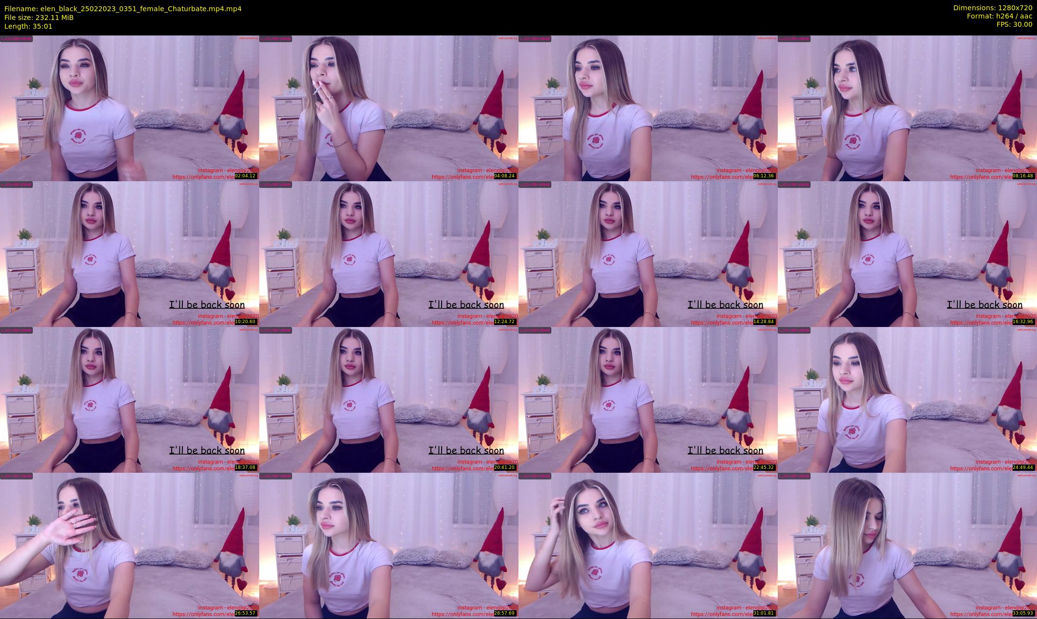 elen_black — 36 minute Chaturbate female cam show recording, 720p, Feb 25, 2023