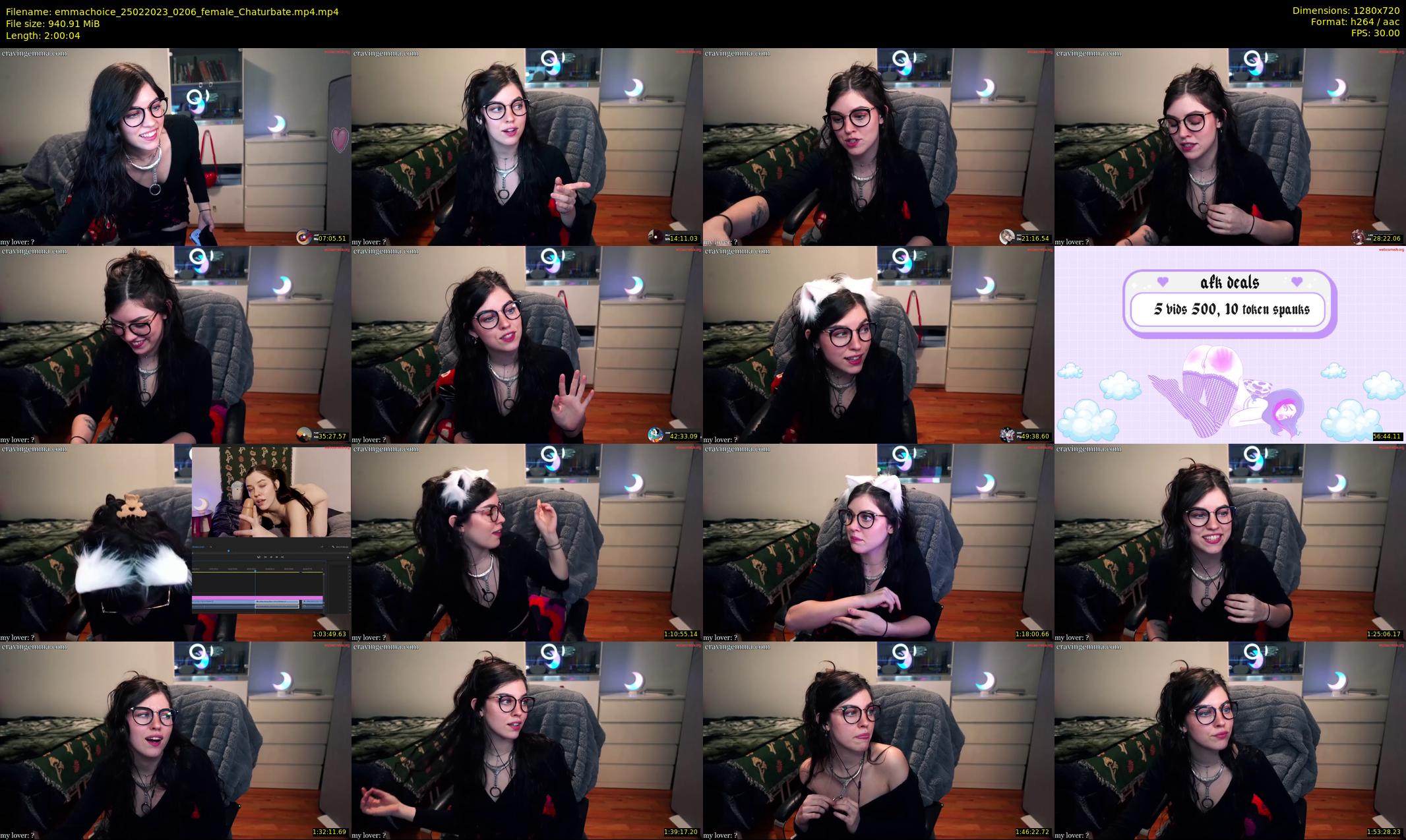 emmachoice — 121 minute Chaturbate female cam show recording, 720p, Feb 25, 2023