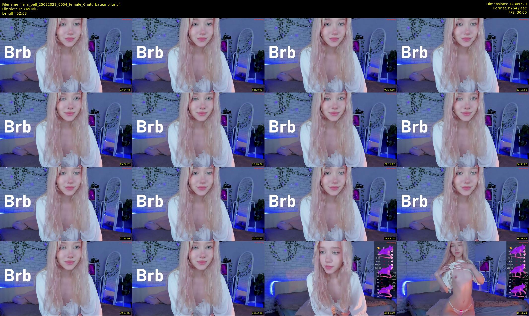 irma_bell — 53 minute Chaturbate female cam show recording, 720p, Feb 25, 2023