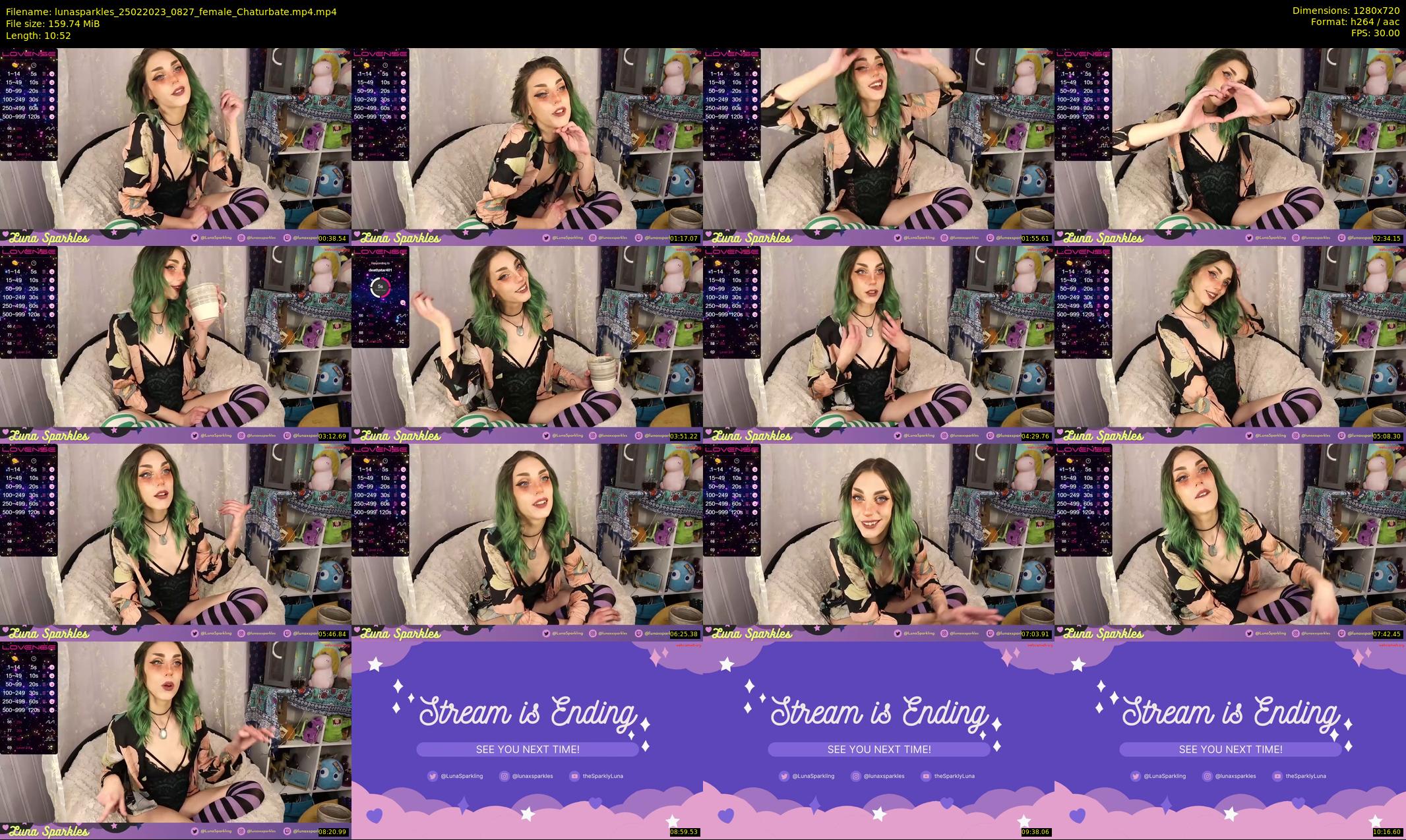 lunasparkles — 11 minute Chaturbate female cam show recording, 720p, Feb 25, 2023