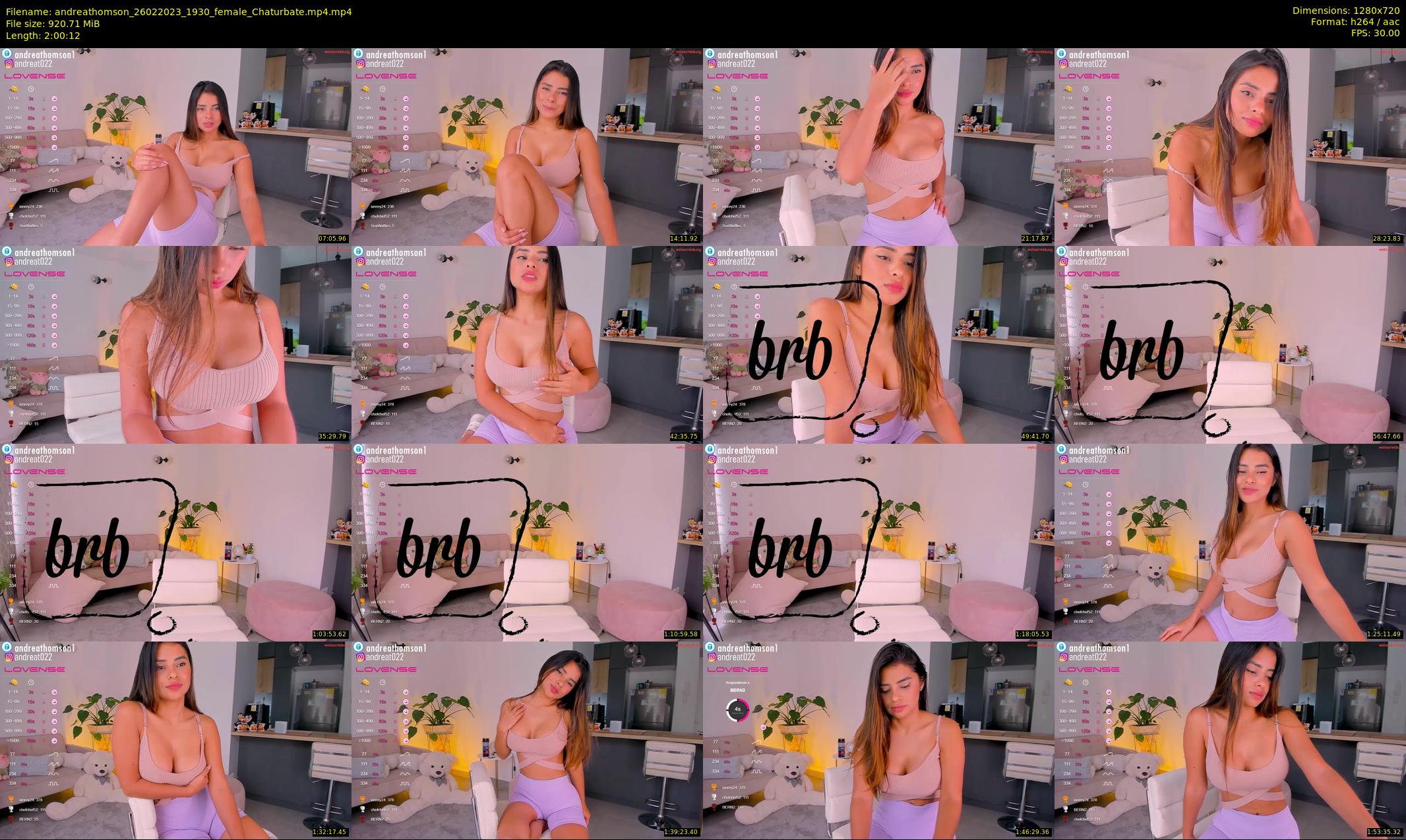 andreathomson — 121 minute Chaturbate female cam show recording, 720p, Feb 26, 2023