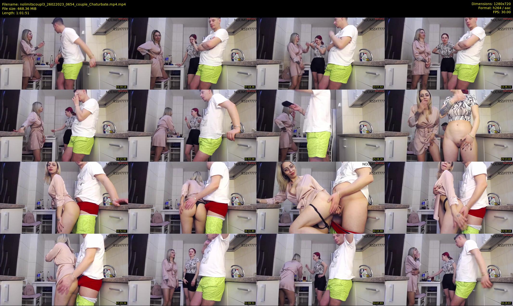 nolimitscoupl3 — 62 minute Chaturbate couple cam show recording, 720p, Feb 26, 2023