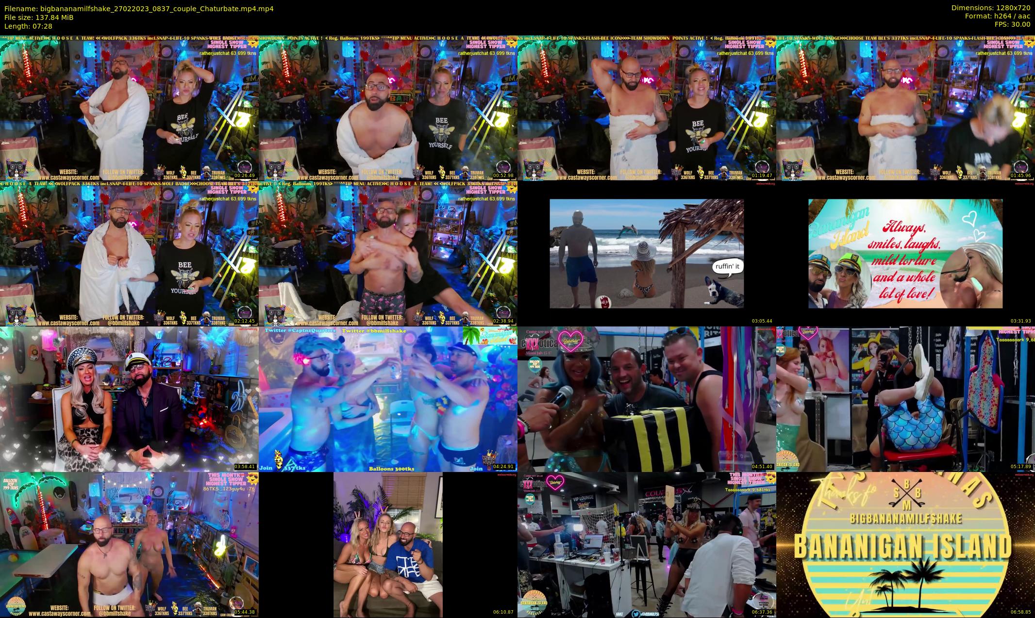 bigbananamilfshake — 8 minute Chaturbate couple cam show recording, 720p, Feb 27, 2023