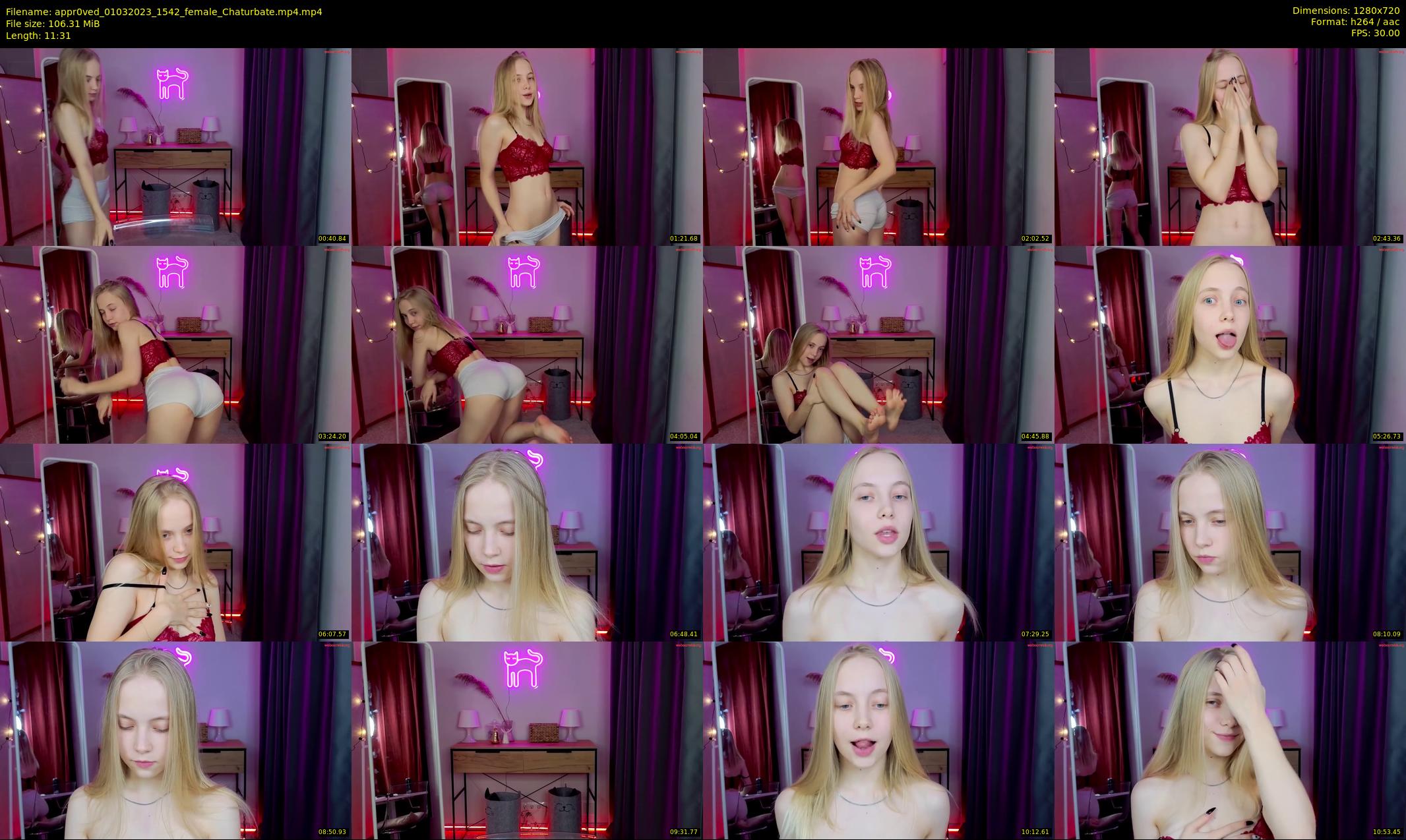 appr0ved — 12 minute Chaturbate female cam show recording, 720p, Mar 1, 2023