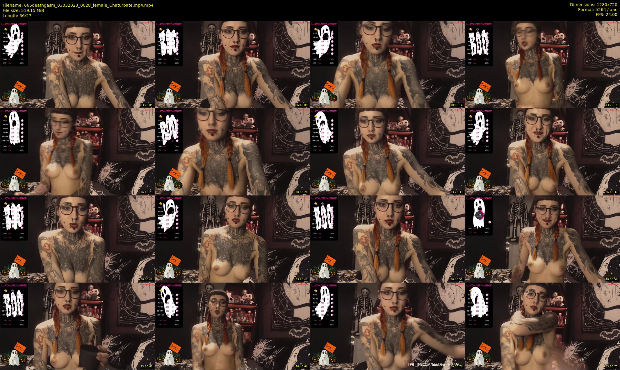 666deathgasm — 57 minute Chaturbate female cam show recording, 720p, Mar 3, 2023