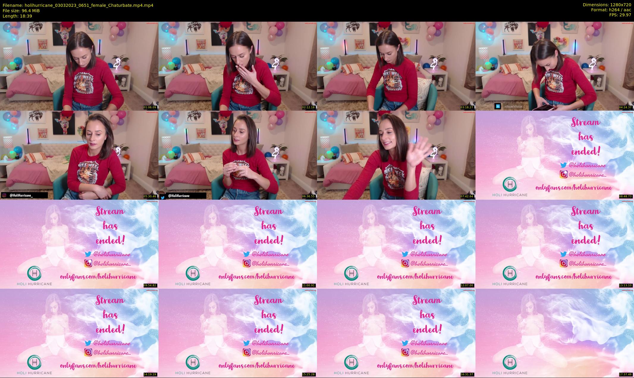 holihurricane — 19 minute Chaturbate female cam show recording, 720p, Mar 3, 2023