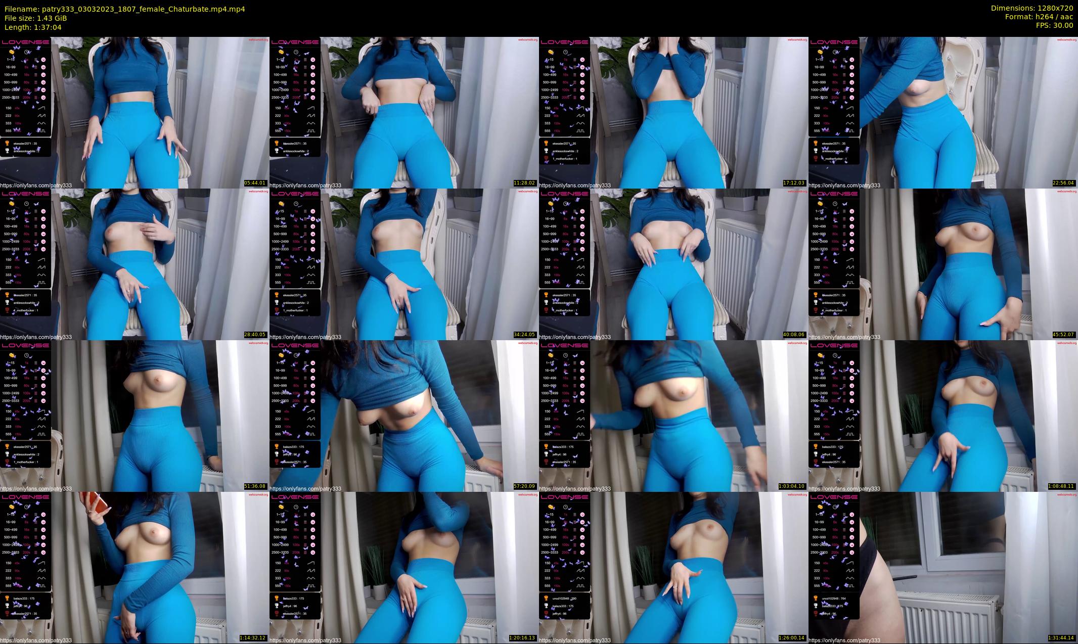 patry333 — 98 minute Chaturbate female cam show recording, 720p, Mar 3, 2023