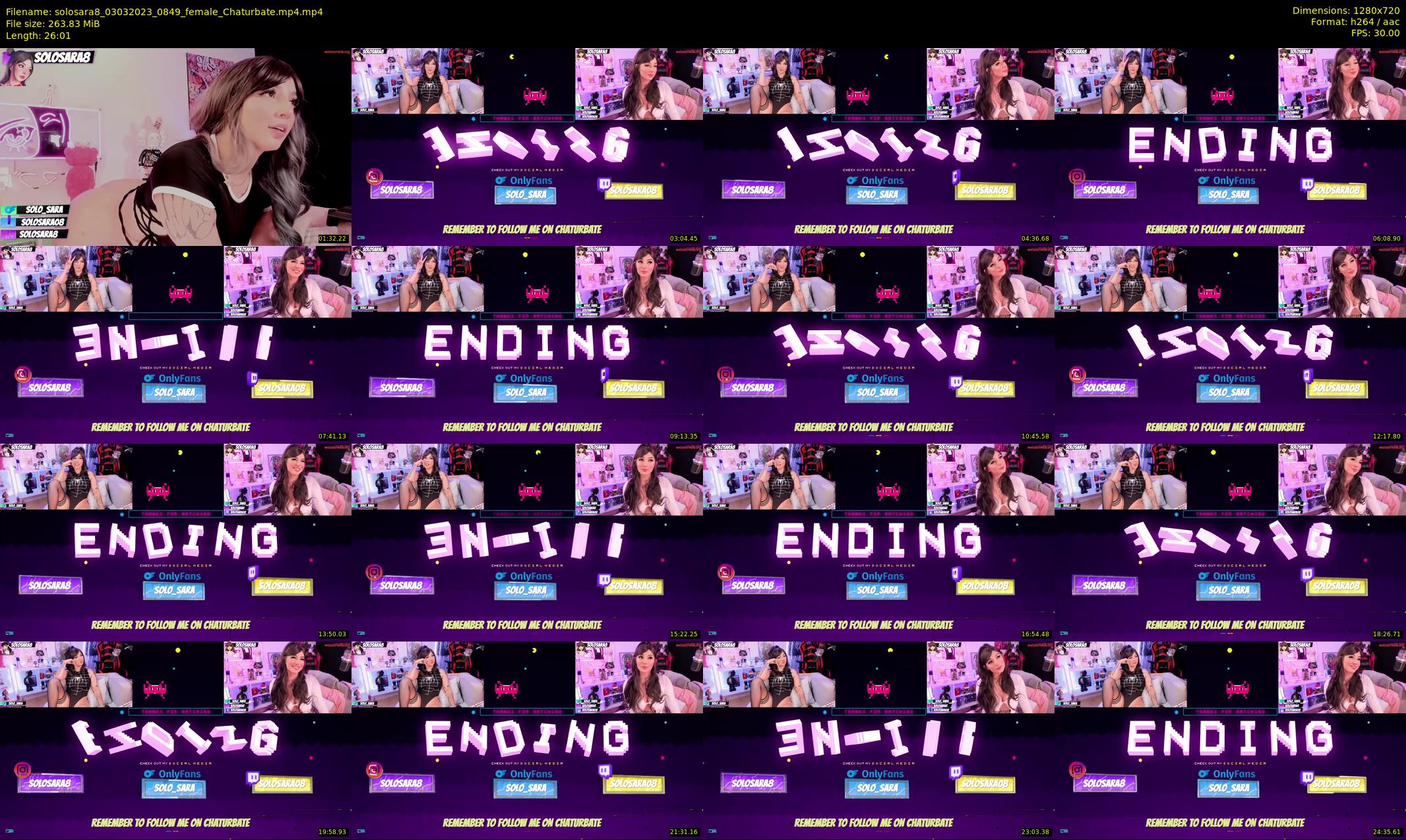 solosara8 — 27 minute Chaturbate female cam show recording, 720p, Mar 3, 2023
