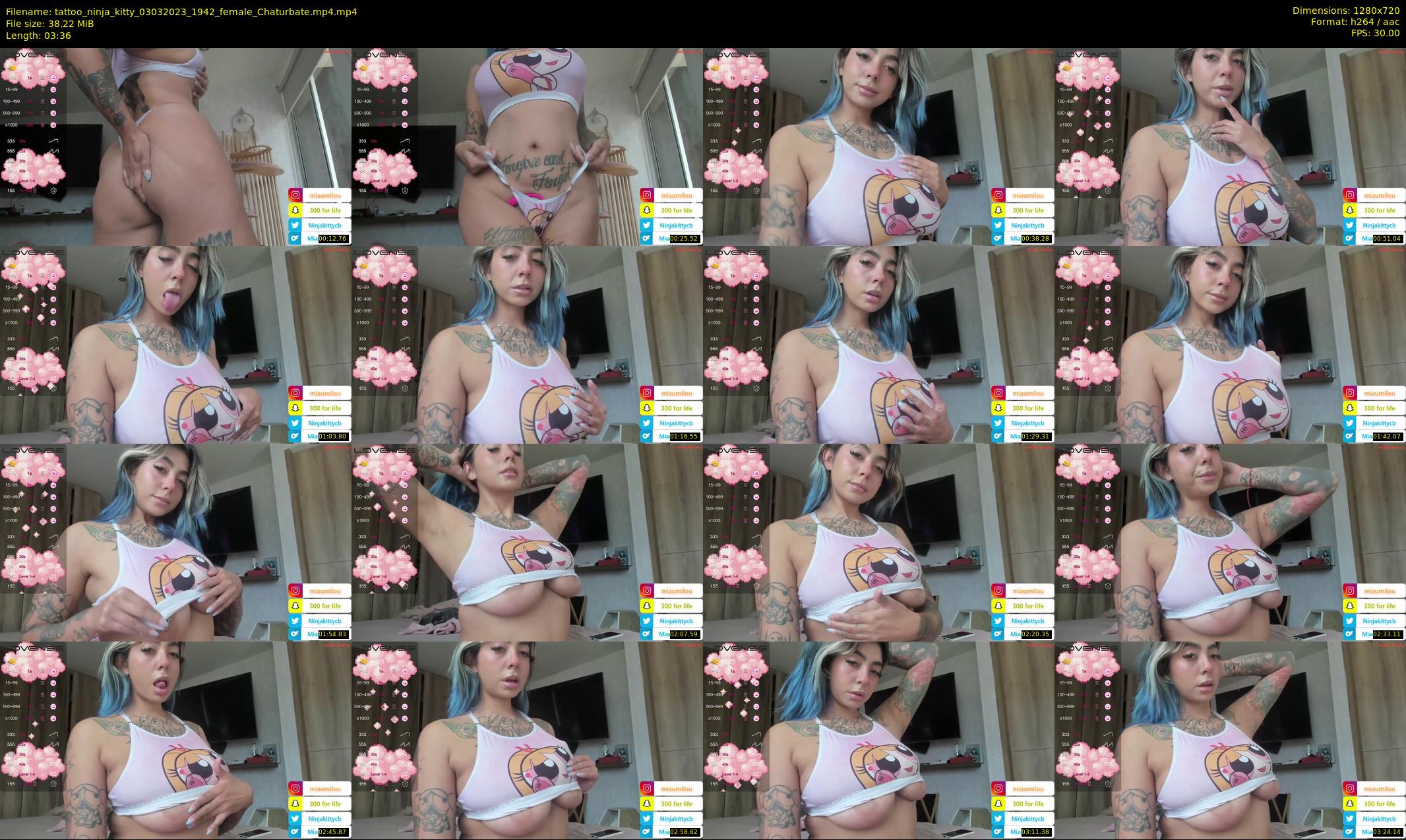tattoo_ninja_kitty — 4 minute Chaturbate female cam show recording, 720p, Mar 3, 2023