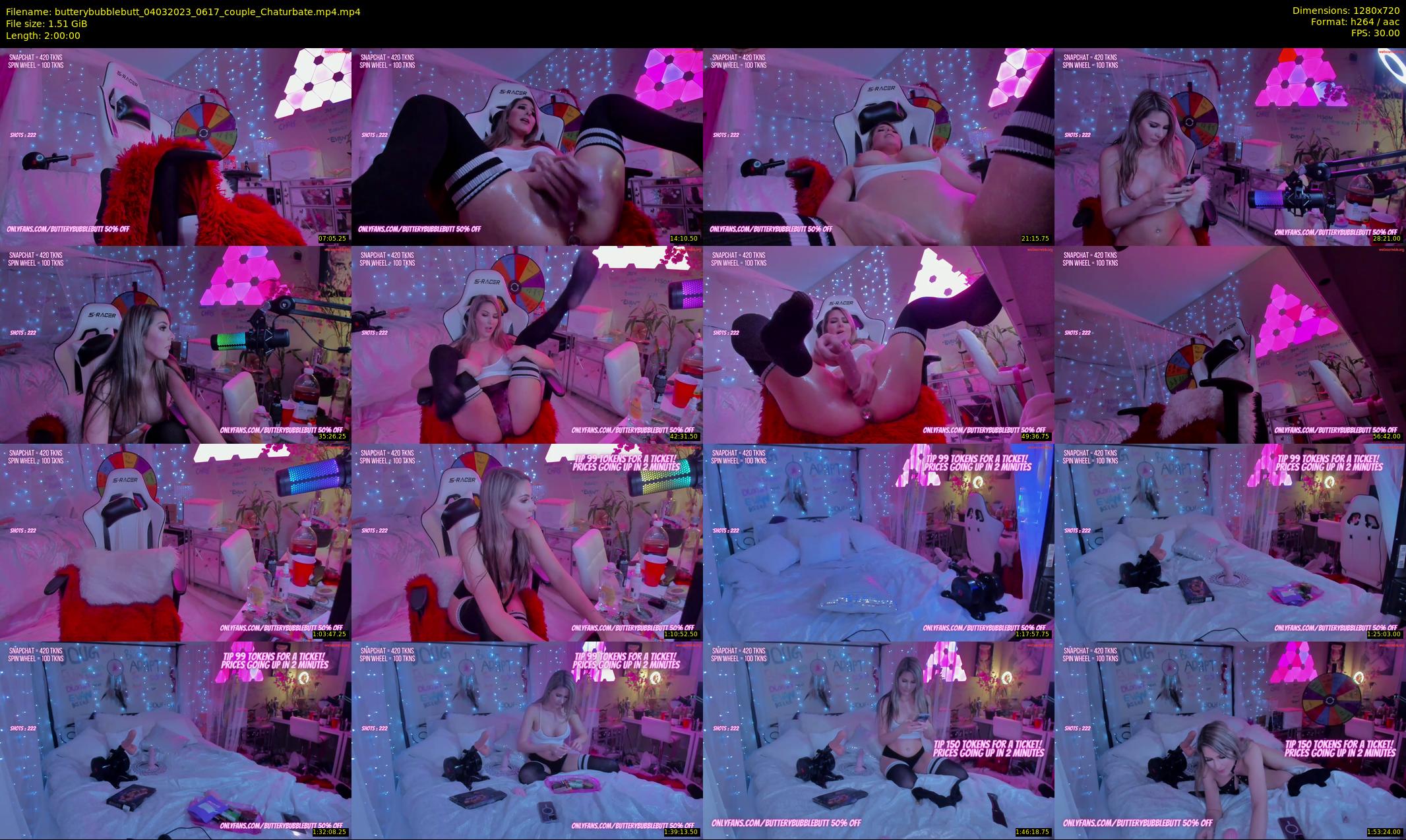 butterybubblebutt — 120 minute Chaturbate couple cam show recording, 720p, Mar 4, 2023
