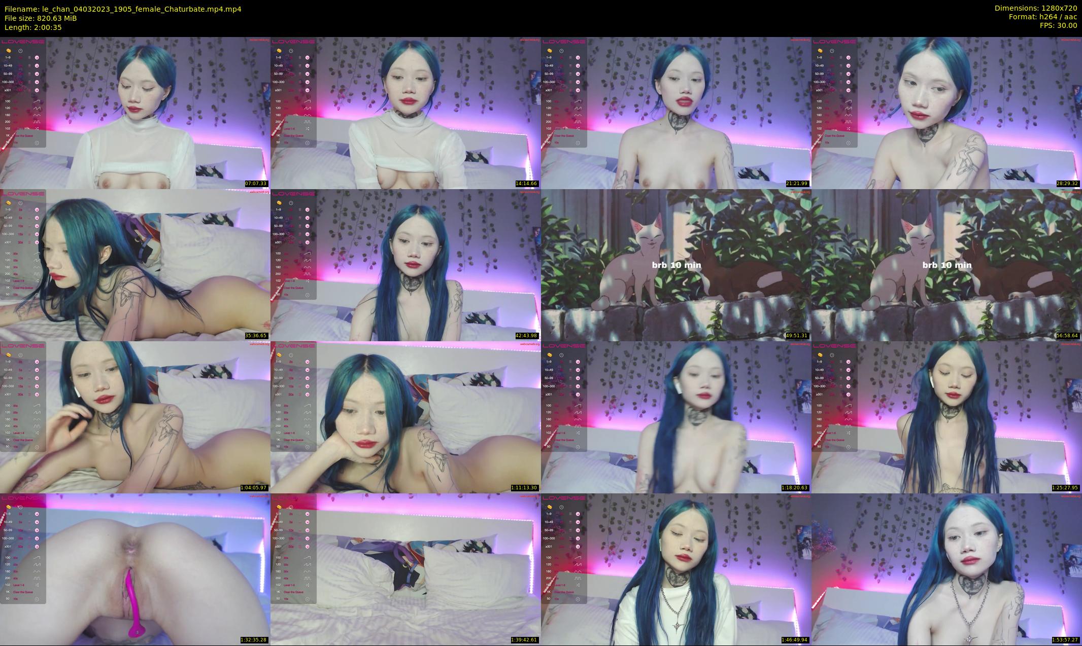 le_chan — 121 minute Chaturbate female cam show recording, 720p, Mar 4, 2023