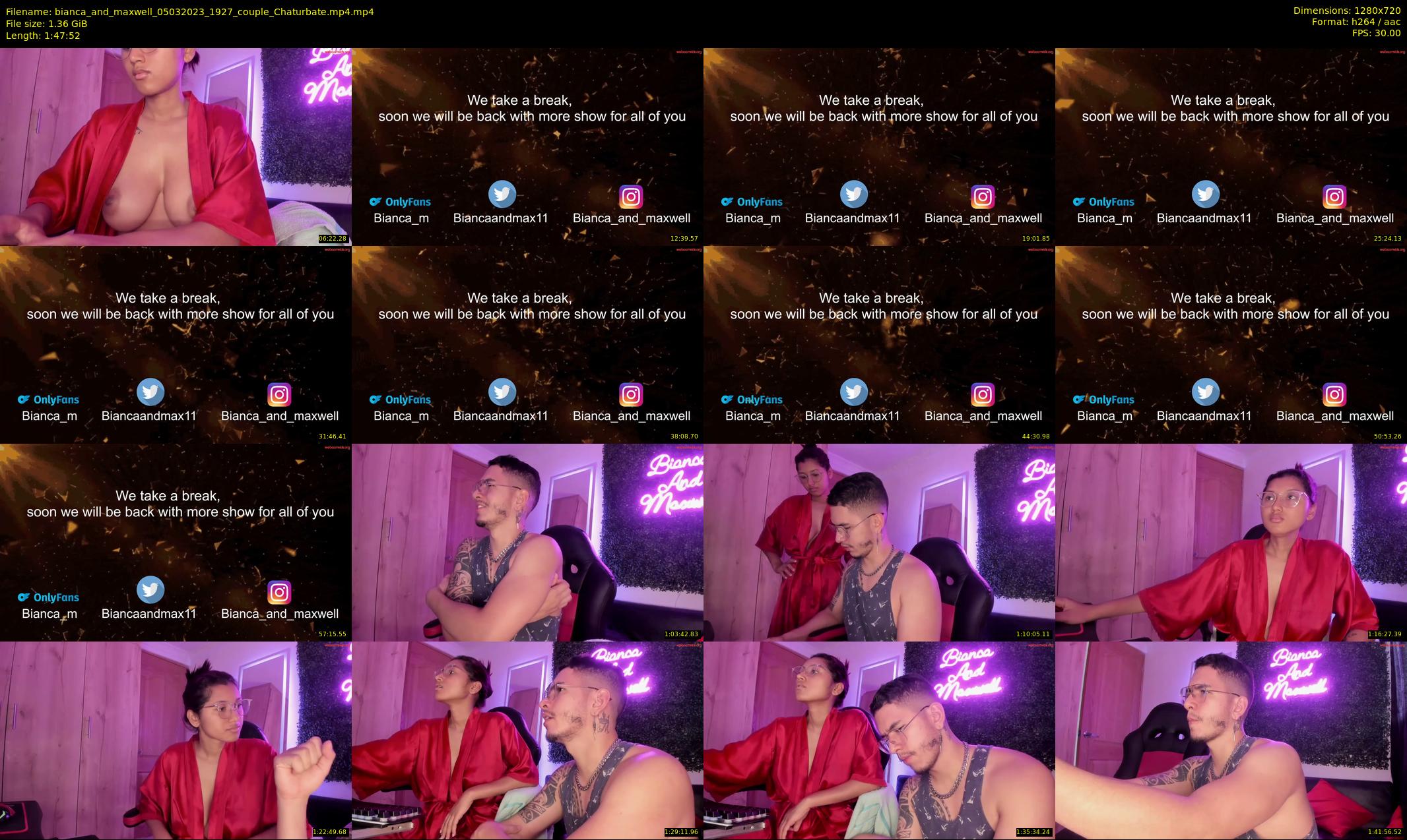 bianca_and_maxwell — 108 minute Chaturbate couple cam show recording, 720p, Mar 5, 2023