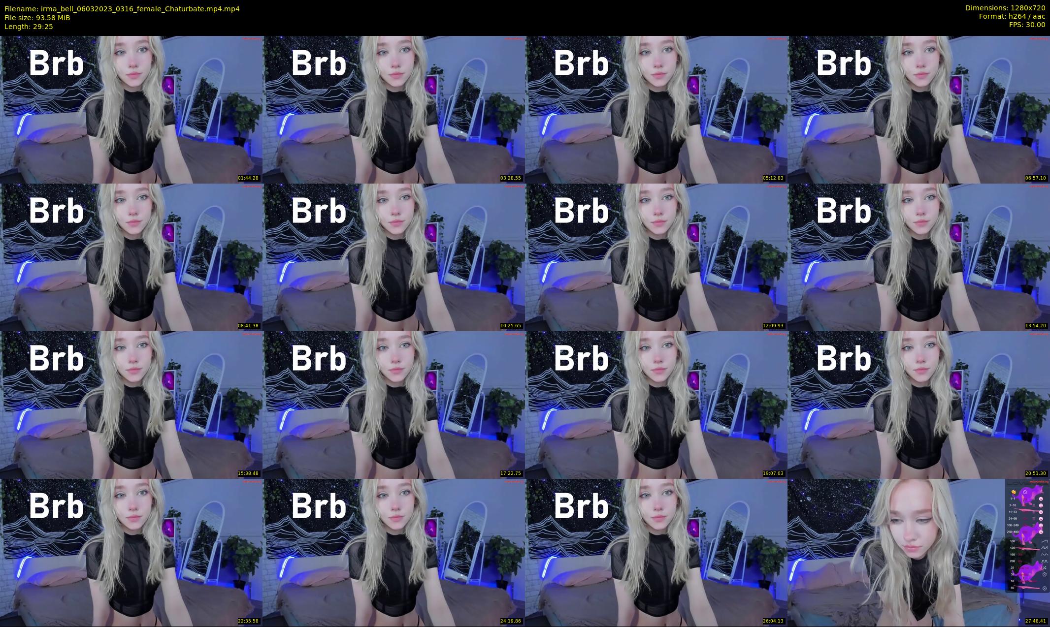 irma_bell — 30 minute Chaturbate female cam show recording, 720p, Mar 6, 2023