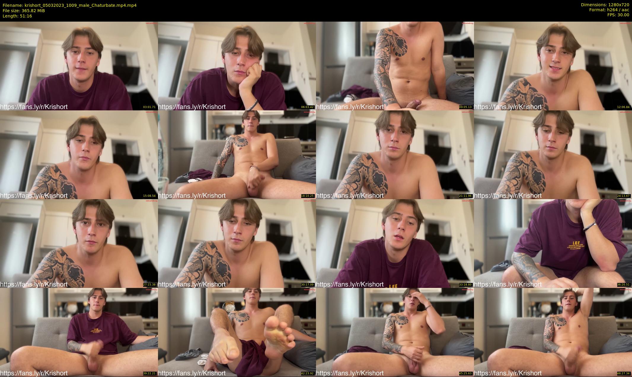 krishort — 52 minute Chaturbate male cam show recording, 720p, Mar 5, 2023