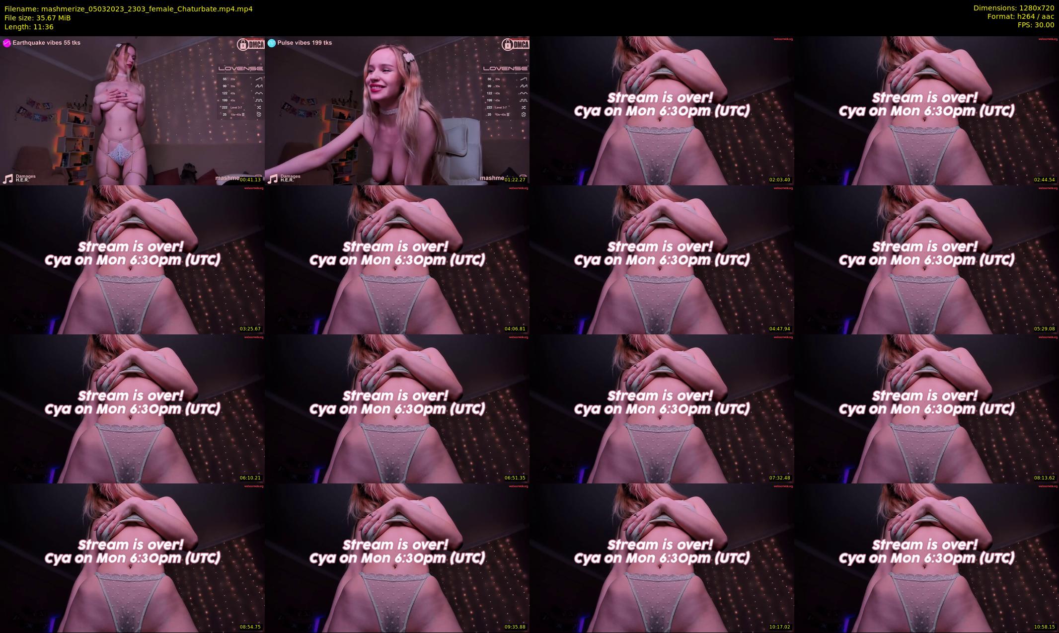 mashmerize — 12 minute Chaturbate female cam show recording, 720p, Mar 5, 2023