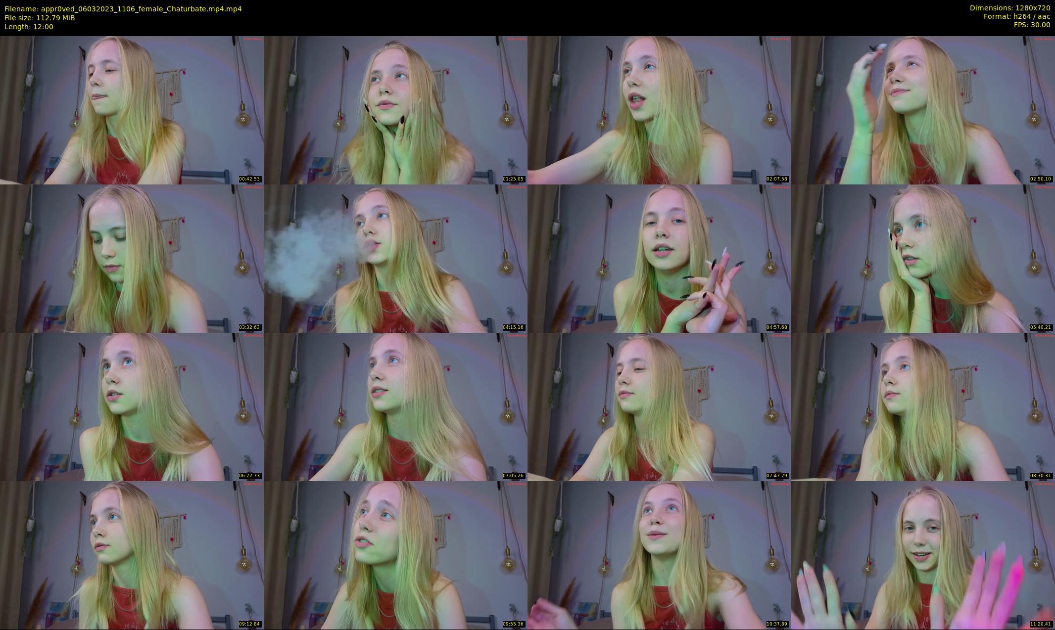 appr0ved — 12 minute Chaturbate female cam show recording, 720p, Mar 6, 2023