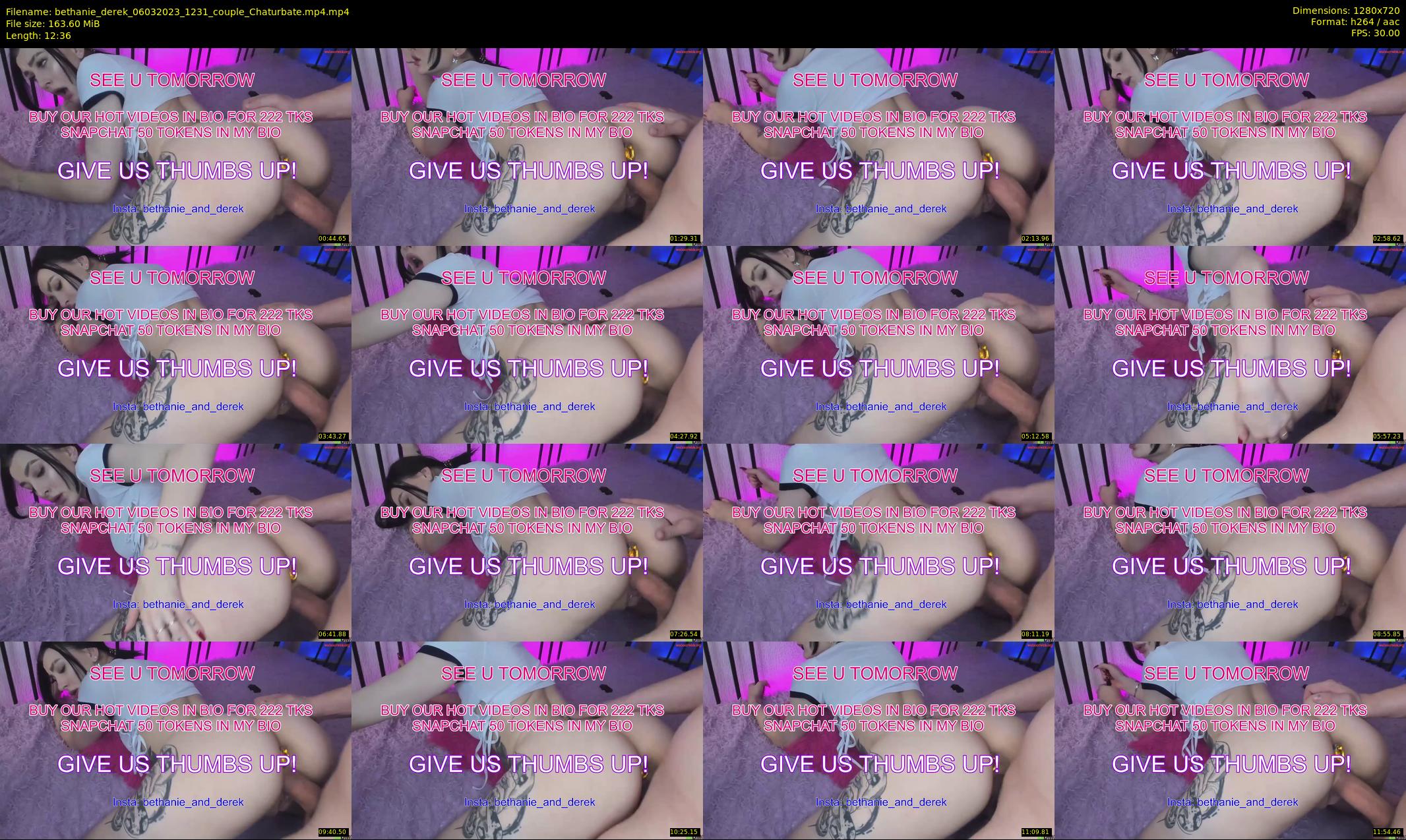 bethanie_derek — 13 minute Chaturbate couple cam show recording, 720p, Mar 6, 2023