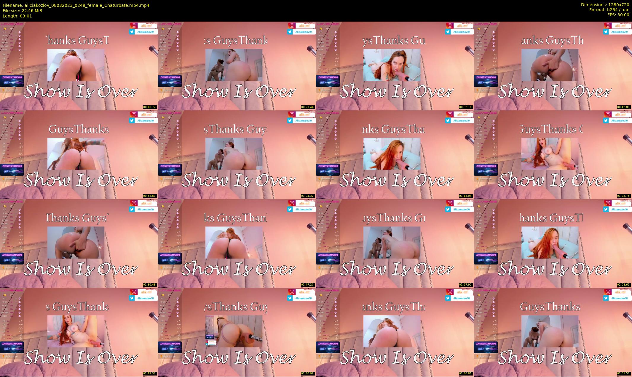 aliciakozlov — 4 minute Chaturbate female cam show recording, 720p, Mar 8, 2023