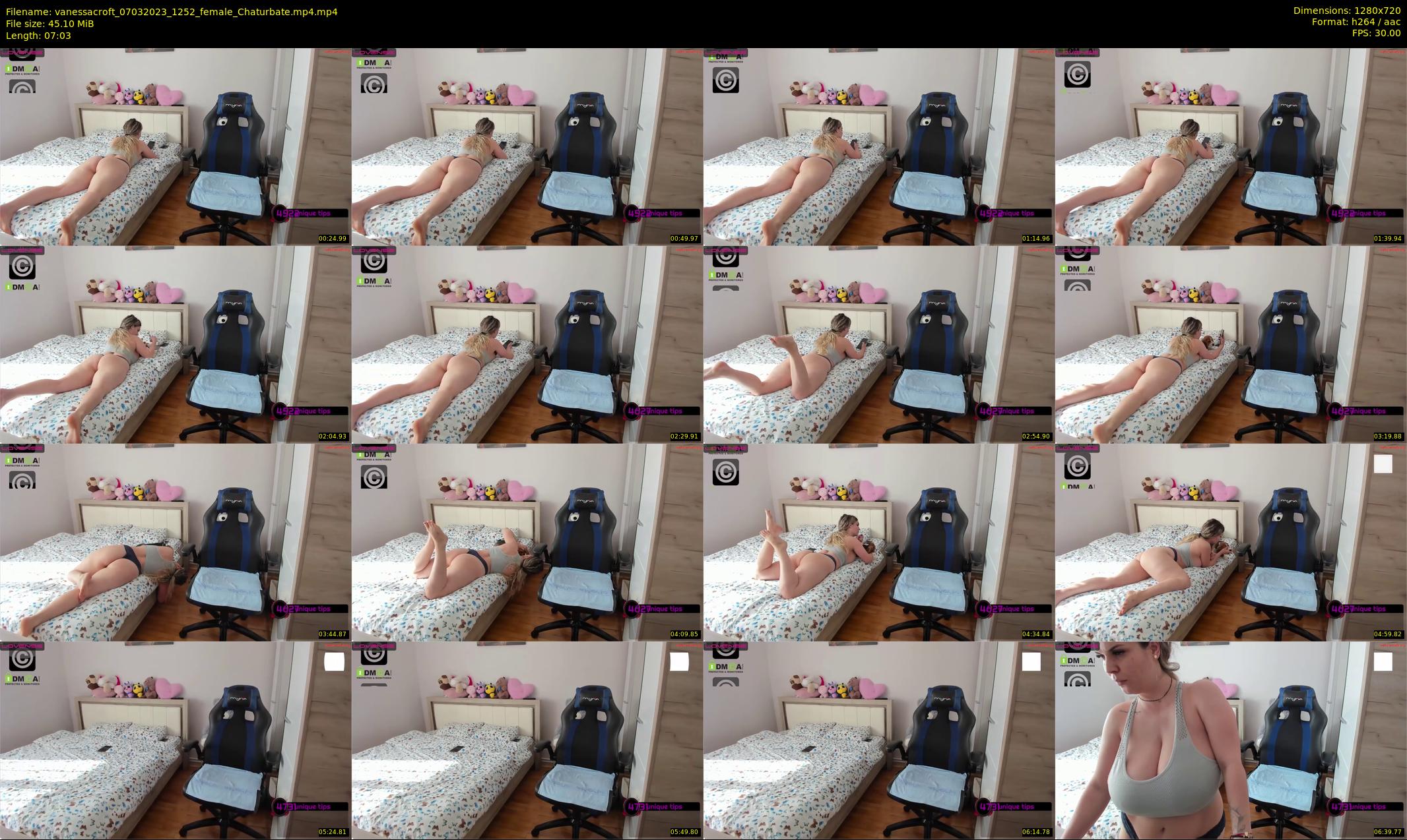 vanessacroft — 8 minute Chaturbate female cam show recording, 720p, Mar 7, 2023