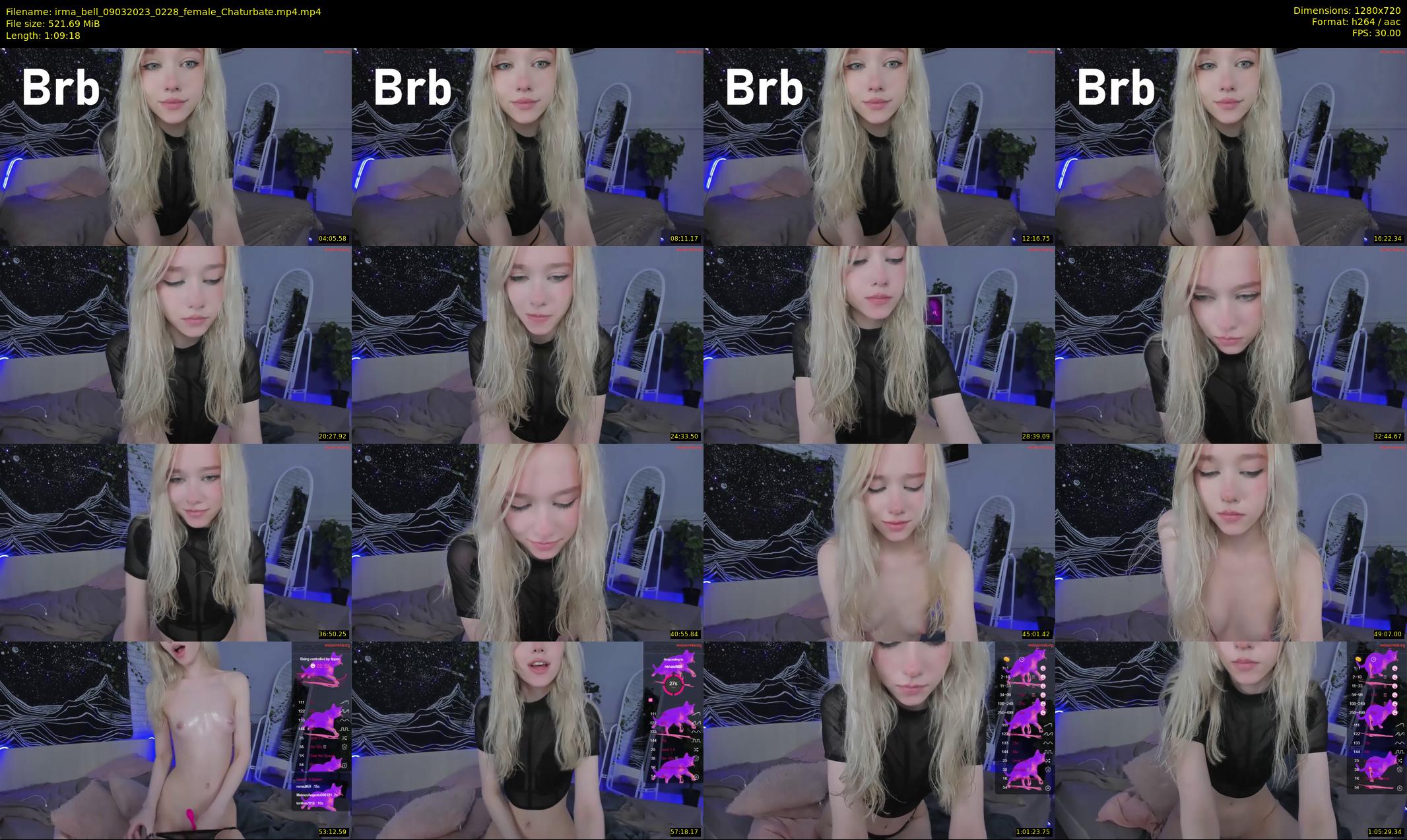 irma_bell — 70 minute Chaturbate female cam show recording, 720p, Mar 9, 2023