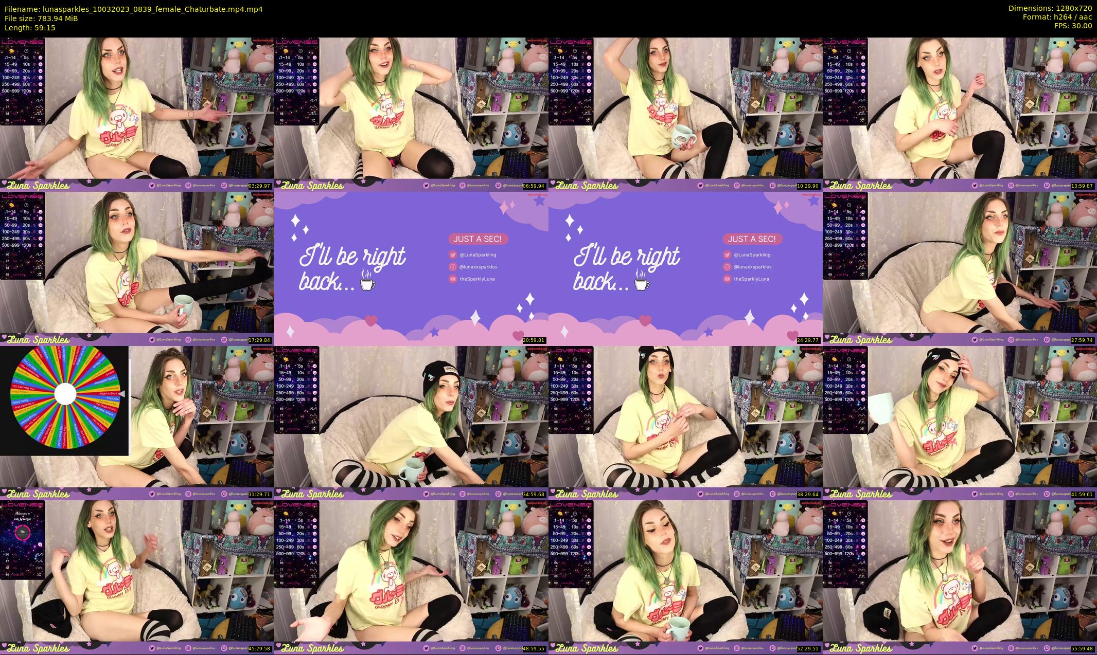lunasparkles — 60 minute Chaturbate female cam show recording, 720p, Mar 10, 2023