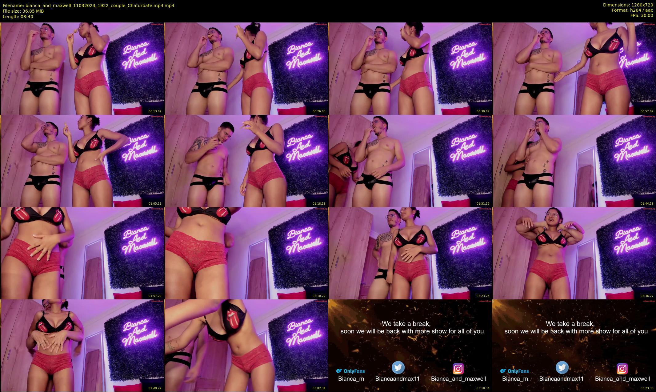 bianca_and_maxwell — 4 minute Chaturbate couple cam show recording, 720p, Mar 11, 2023