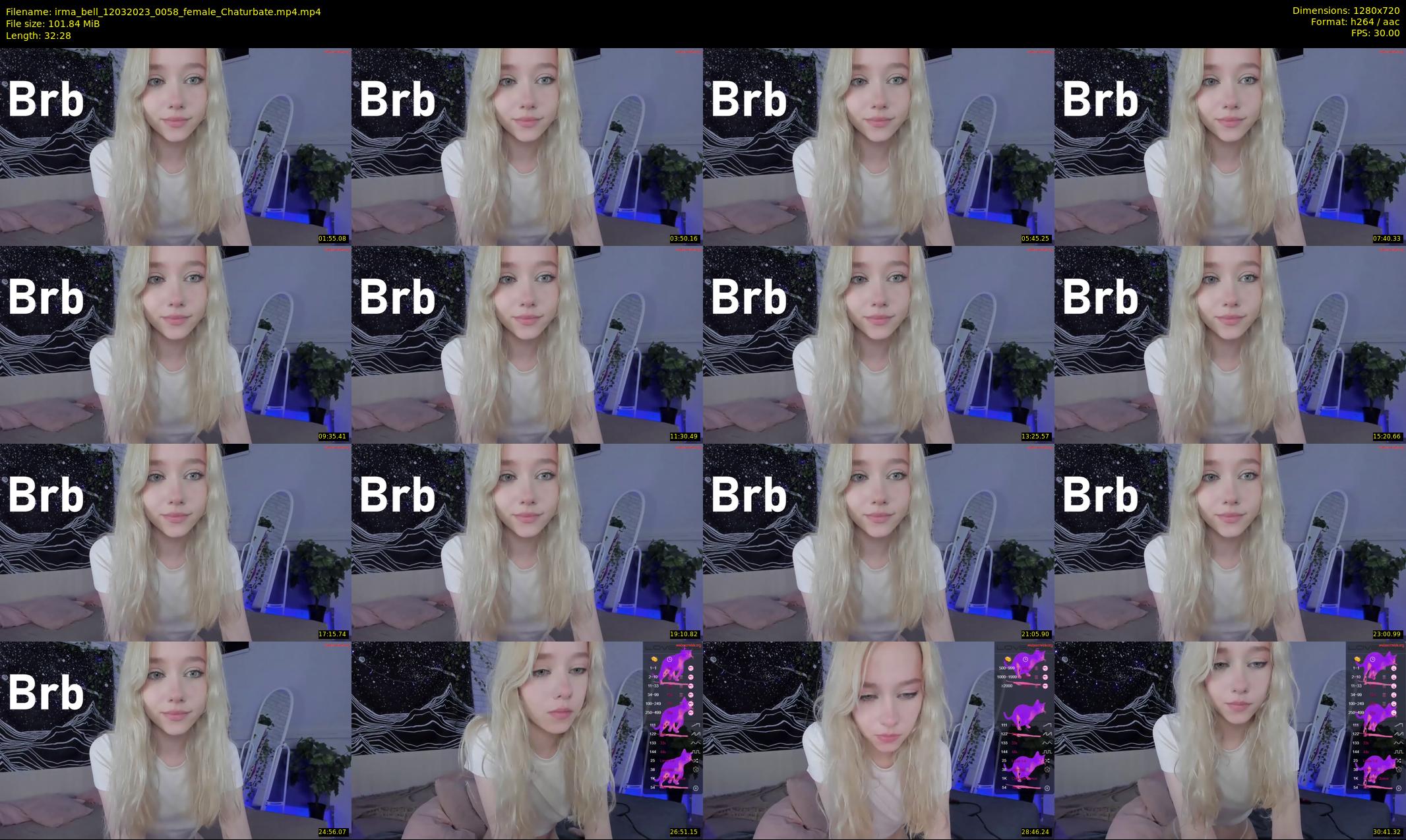 irma_bell — 33 minute Chaturbate female cam show recording, 720p, Mar 12, 2023