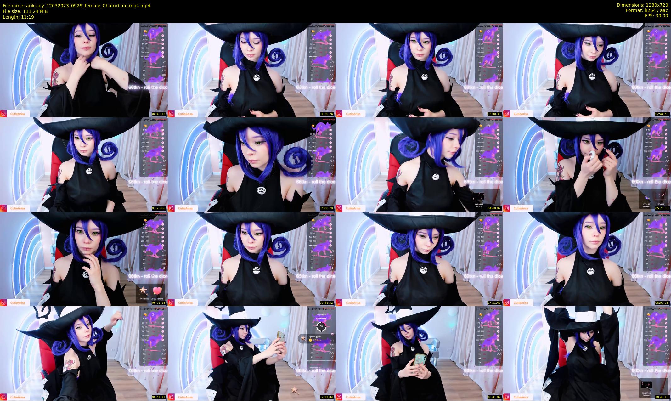 arikajoy — 12 minute Chaturbate female cam show recording, 720p, Mar 12, 2023