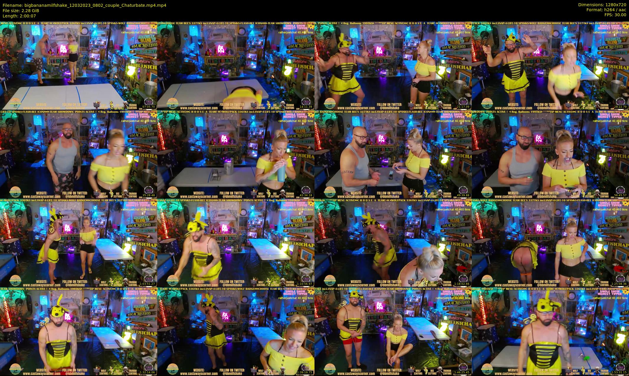 bigbananamilfshake — 121 minute Chaturbate couple cam show recording, 720p, Mar 12, 2023