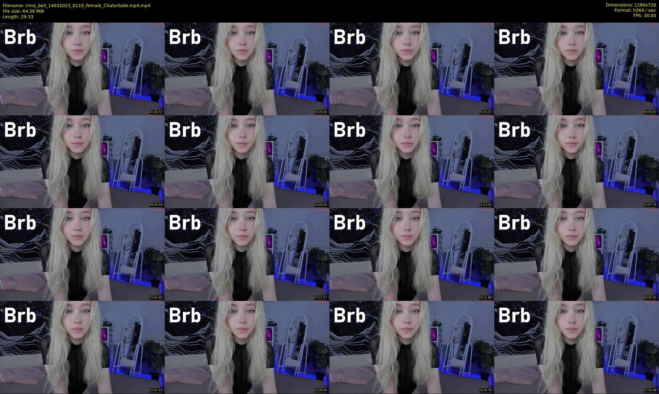 irma_bell — 30 minute Chaturbate female cam show recording, 720p, Mar 14, 2023