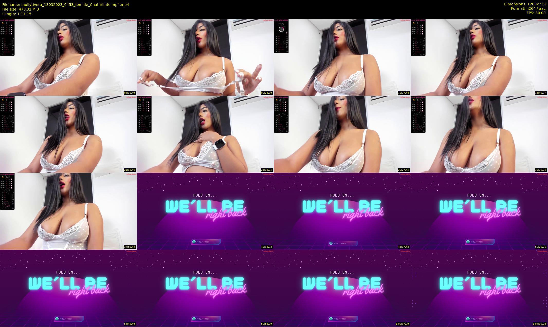 mollyrivera — 72 minute Chaturbate female cam show recording, 720p, Mar 13, 2023