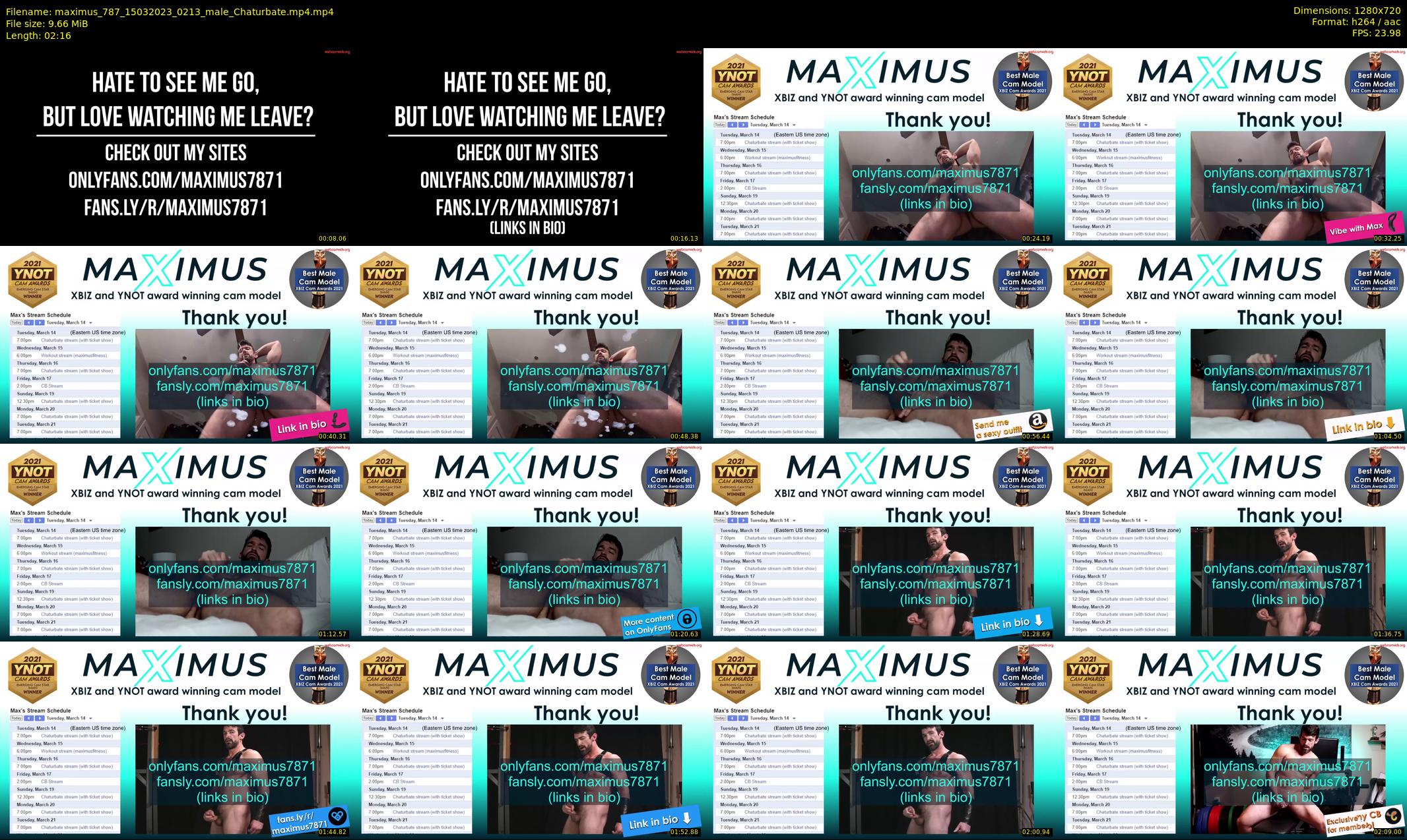 maximus_787 — 3 minute Chaturbate male cam show recording, 720p, Mar 15, 2023