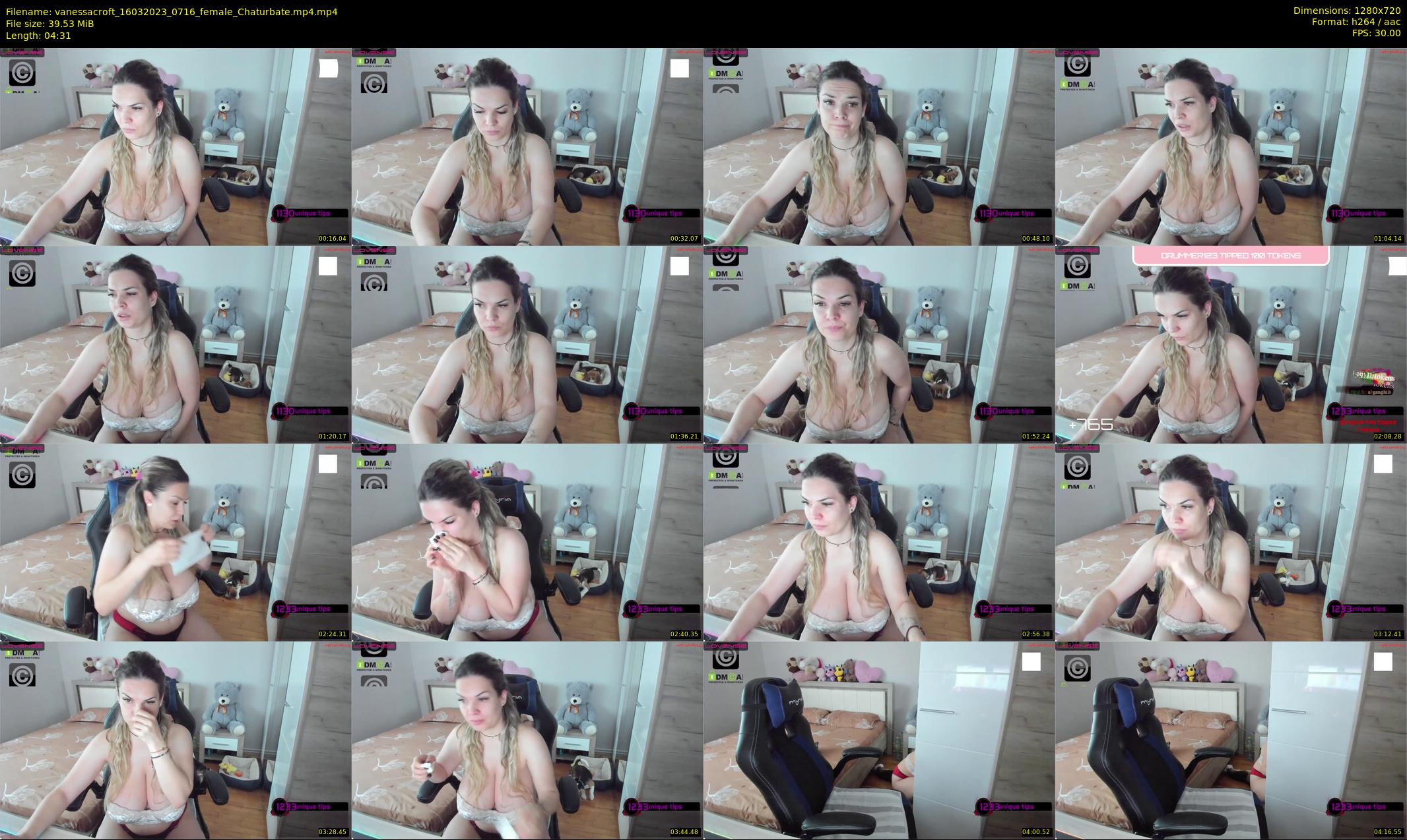 vanessacroft — 5 minute Chaturbate female cam show recording, 720p, Mar 16, 2023