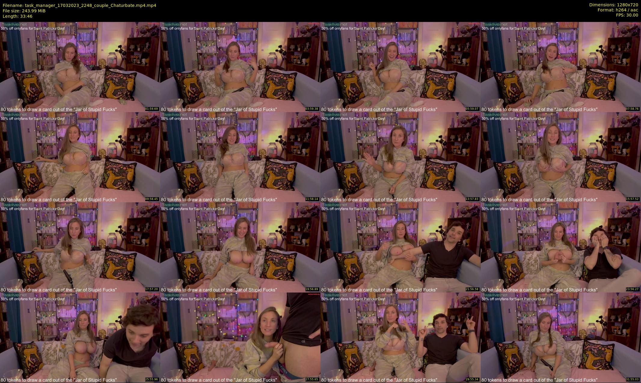 task_manager — 34 minute Chaturbate couple cam show recording, 720p, Mar 17, 2023