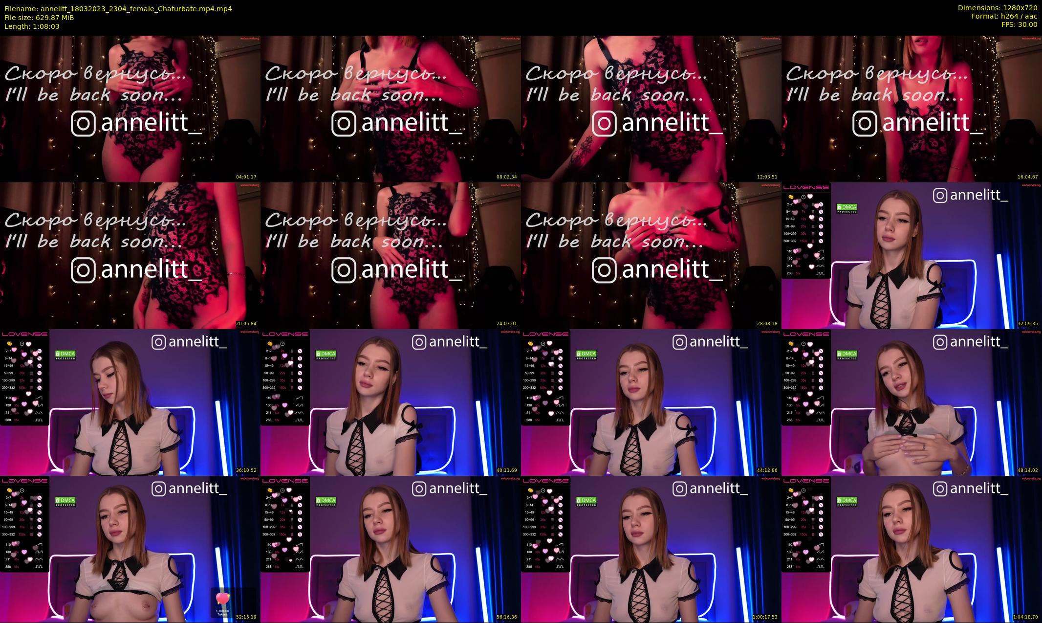 annelitt — 69 minute Chaturbate female cam show recording, 720p, Mar 18, 2023