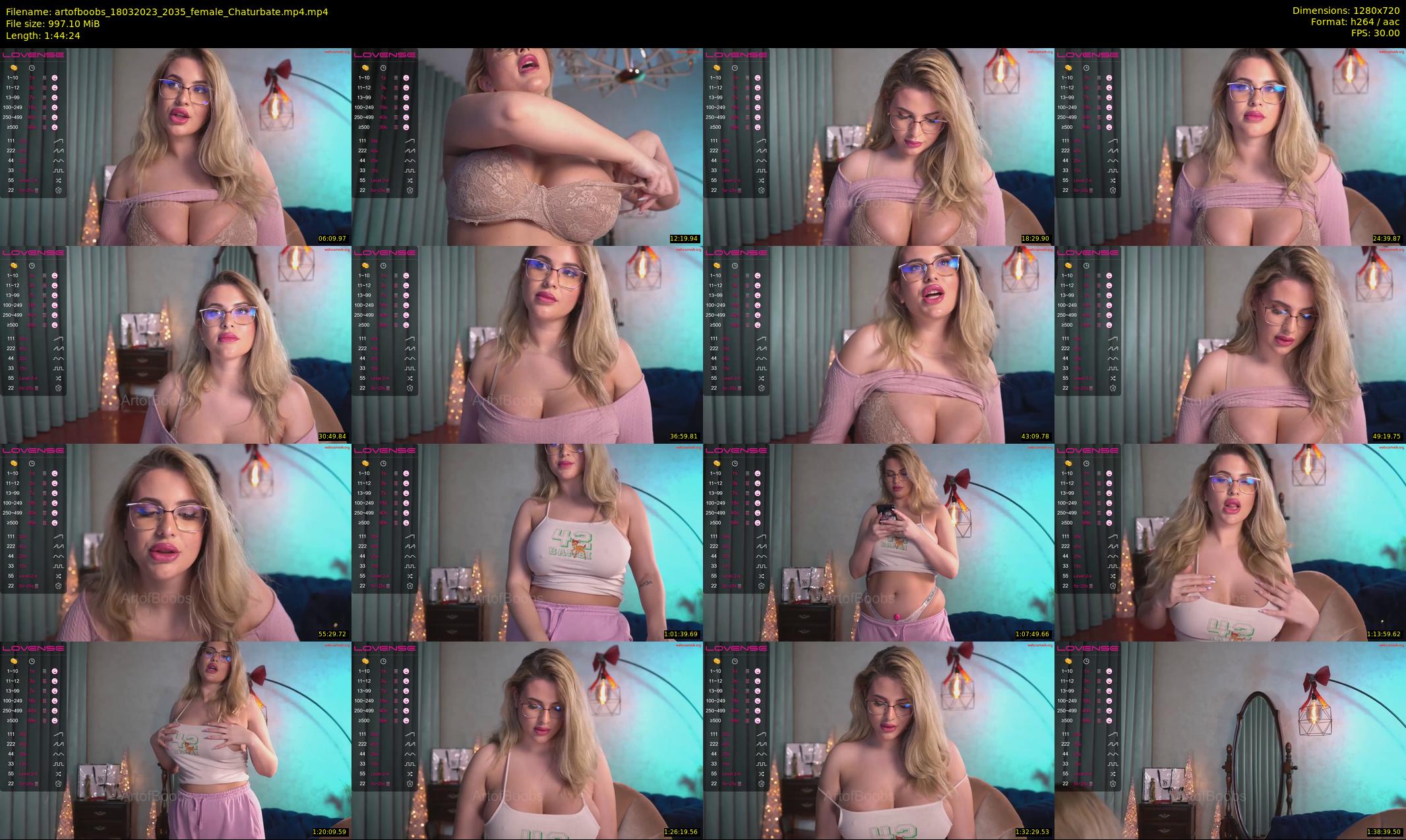 artofboobs — 105 minute Chaturbate female cam show recording, 720p, Mar 18, 2023