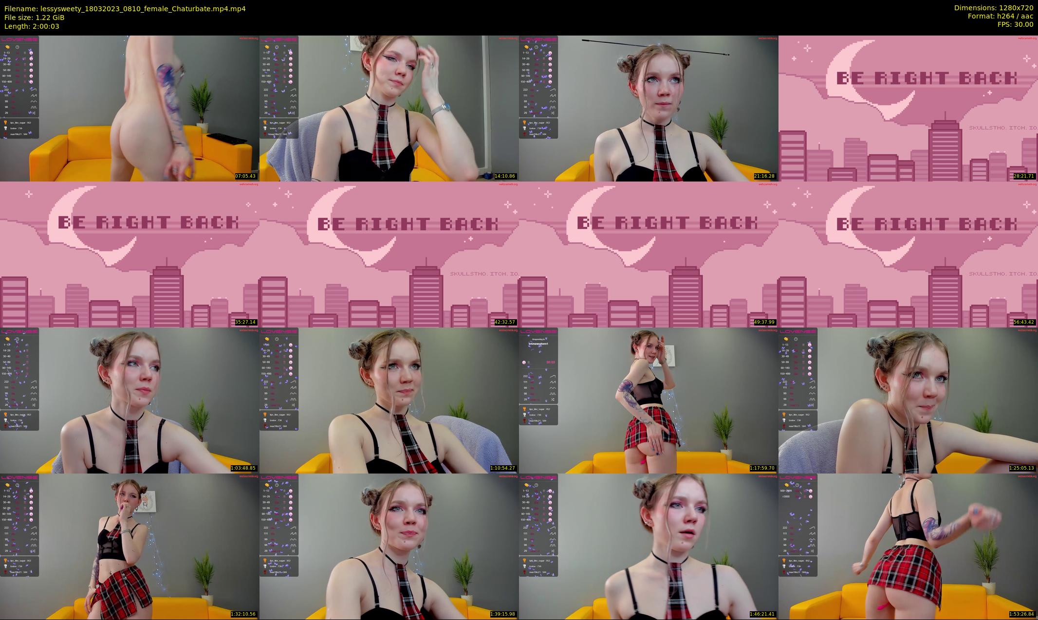 lessysweety — 121 minute Chaturbate female cam show recording, 720p, Mar 18, 2023