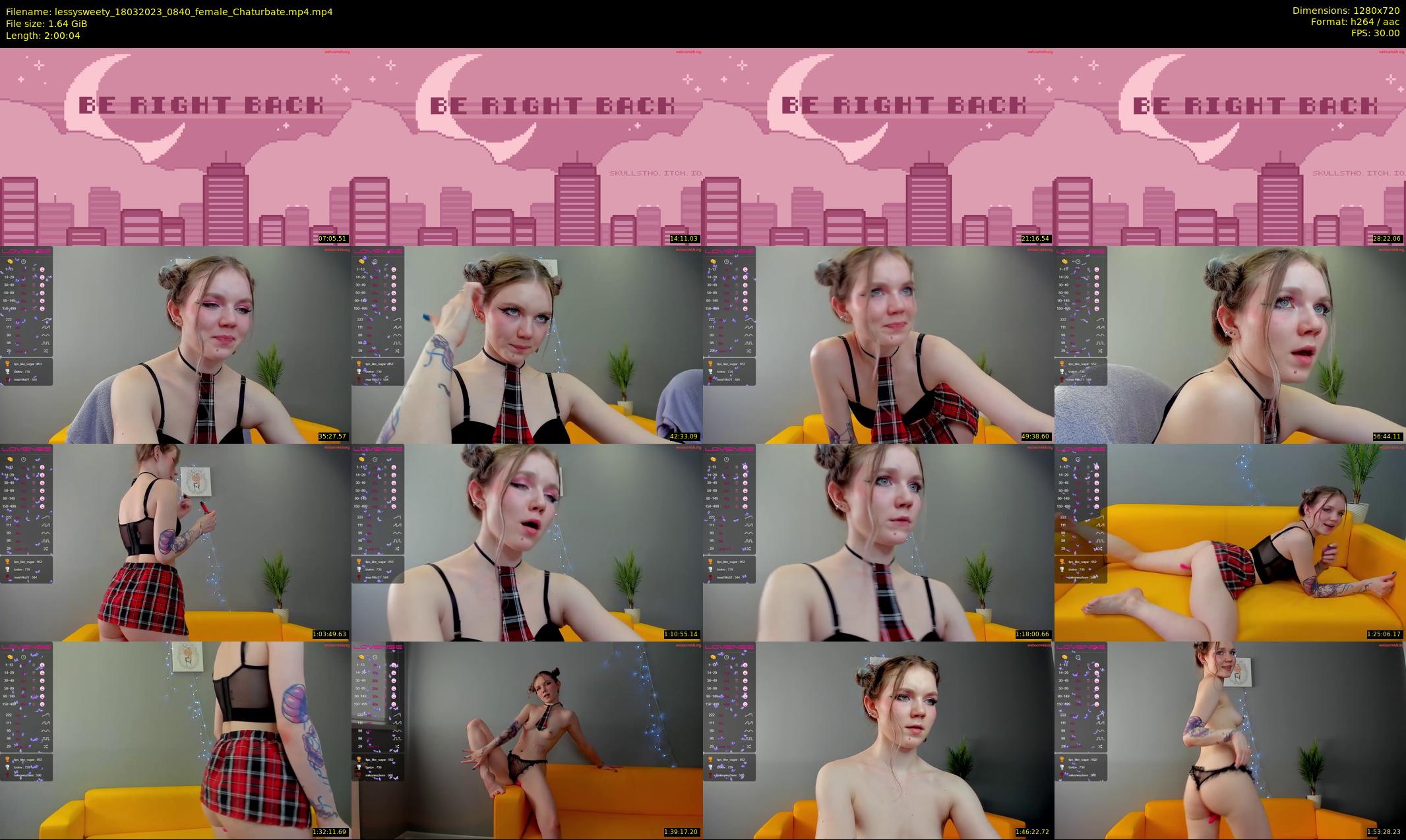lessysweety — 121 minute Chaturbate female cam show recording, 720p, Mar 18, 2023