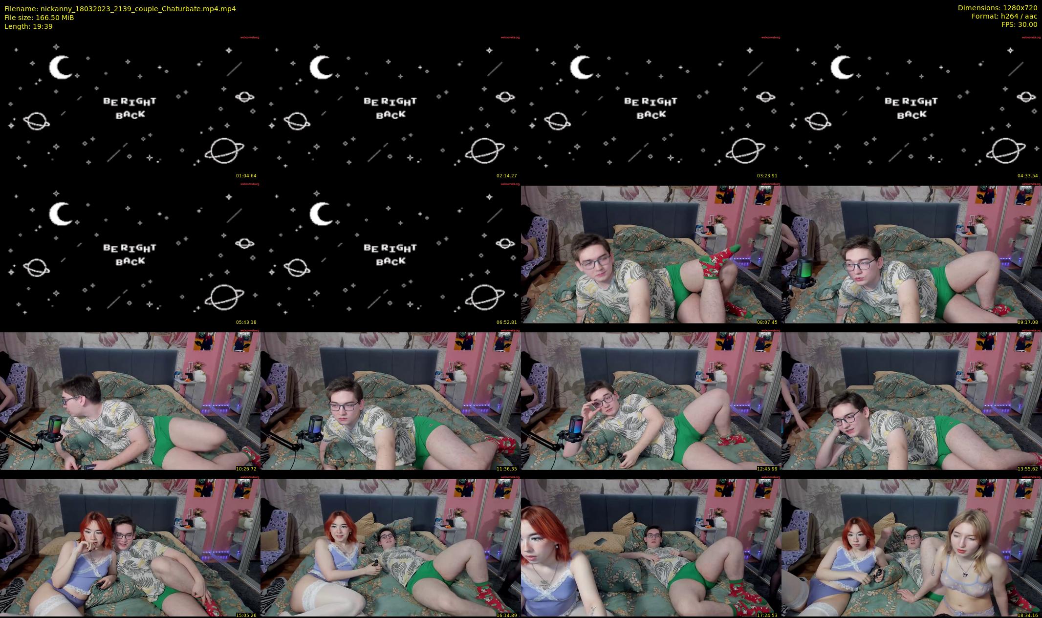 nickanny — 20 minute Chaturbate couple cam show recording, 720p, Mar 18, 2023