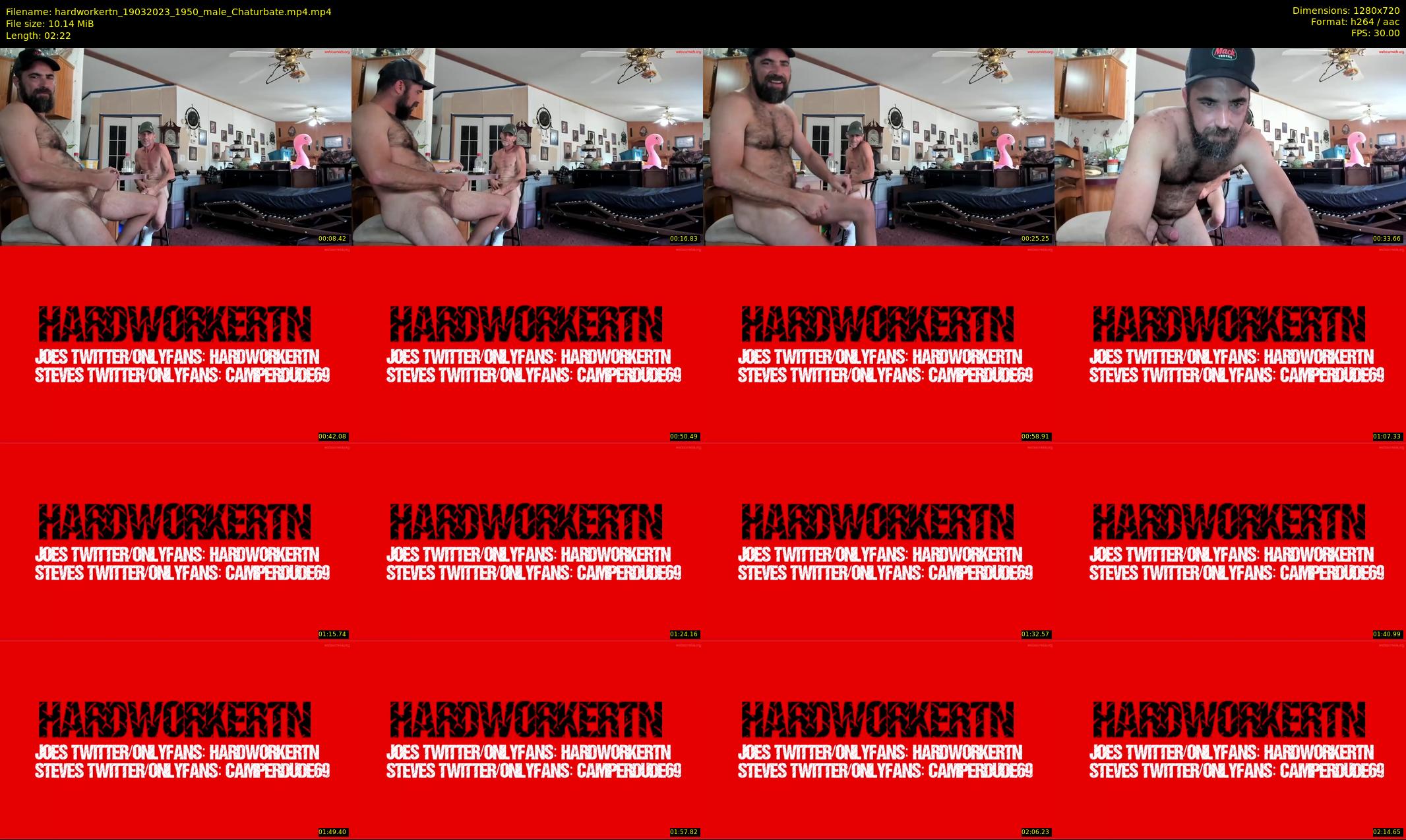 hardworkertn — 3 minute Chaturbate male cam show recording, 720p, Mar 19, 2023