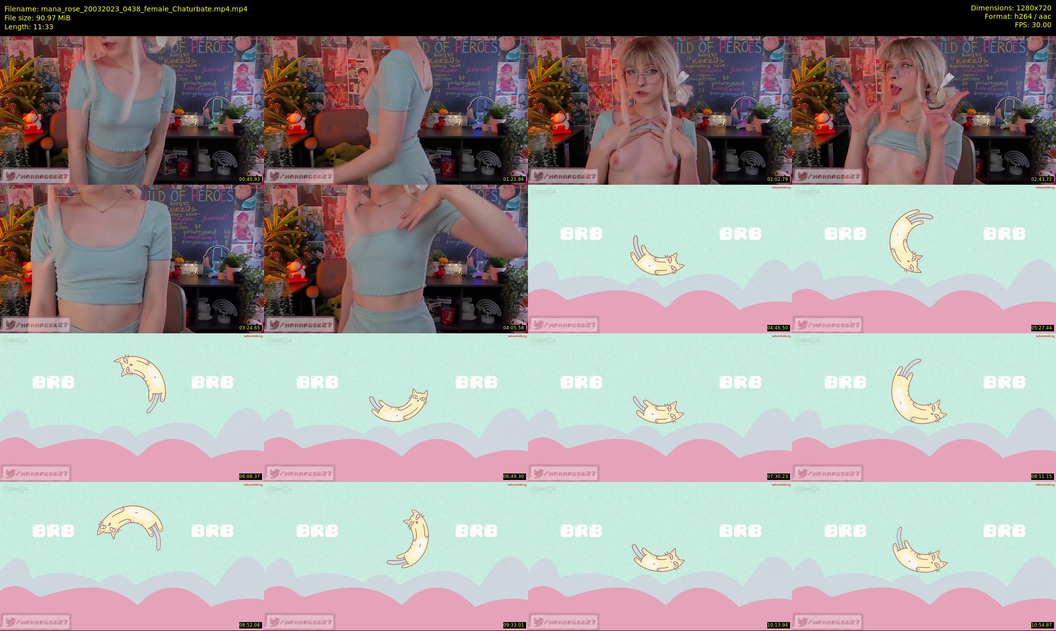 mana_rose — 12 minute Chaturbate female cam show recording, 720p, Mar 20, 2023