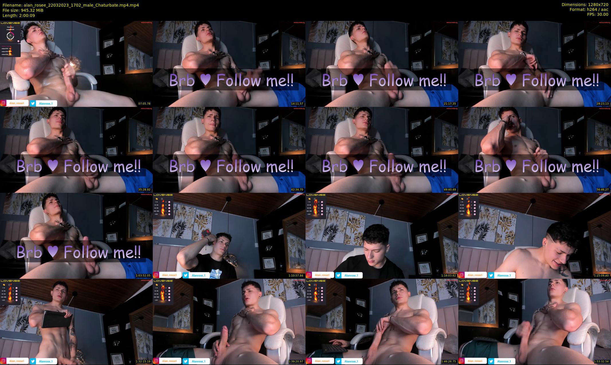 alan_rosee — 121 minute Chaturbate male cam show recording, 720p, Mar 22, 2023