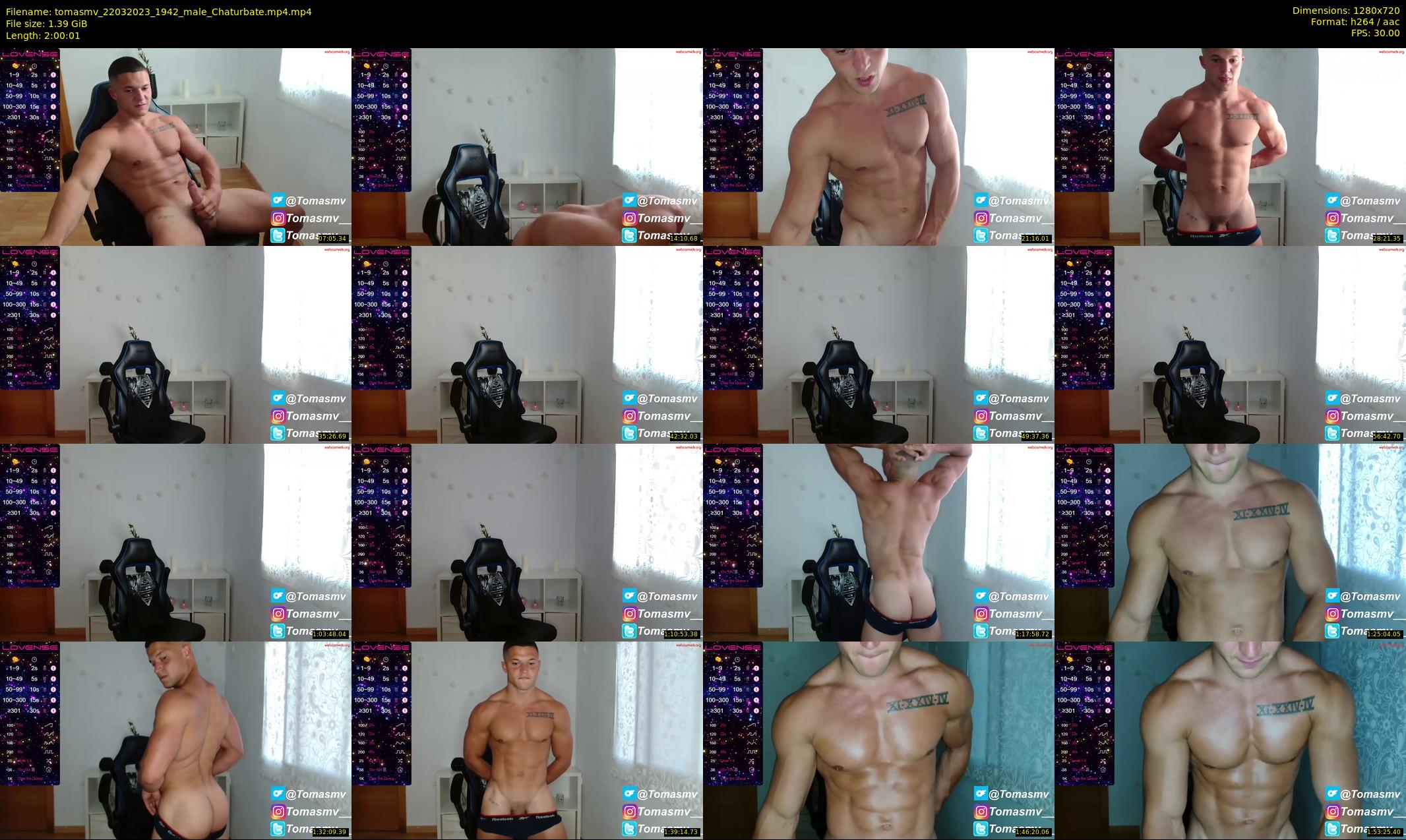 tomasmv — 121 minute Chaturbate male cam show recording, 720p, Mar 22, 2023