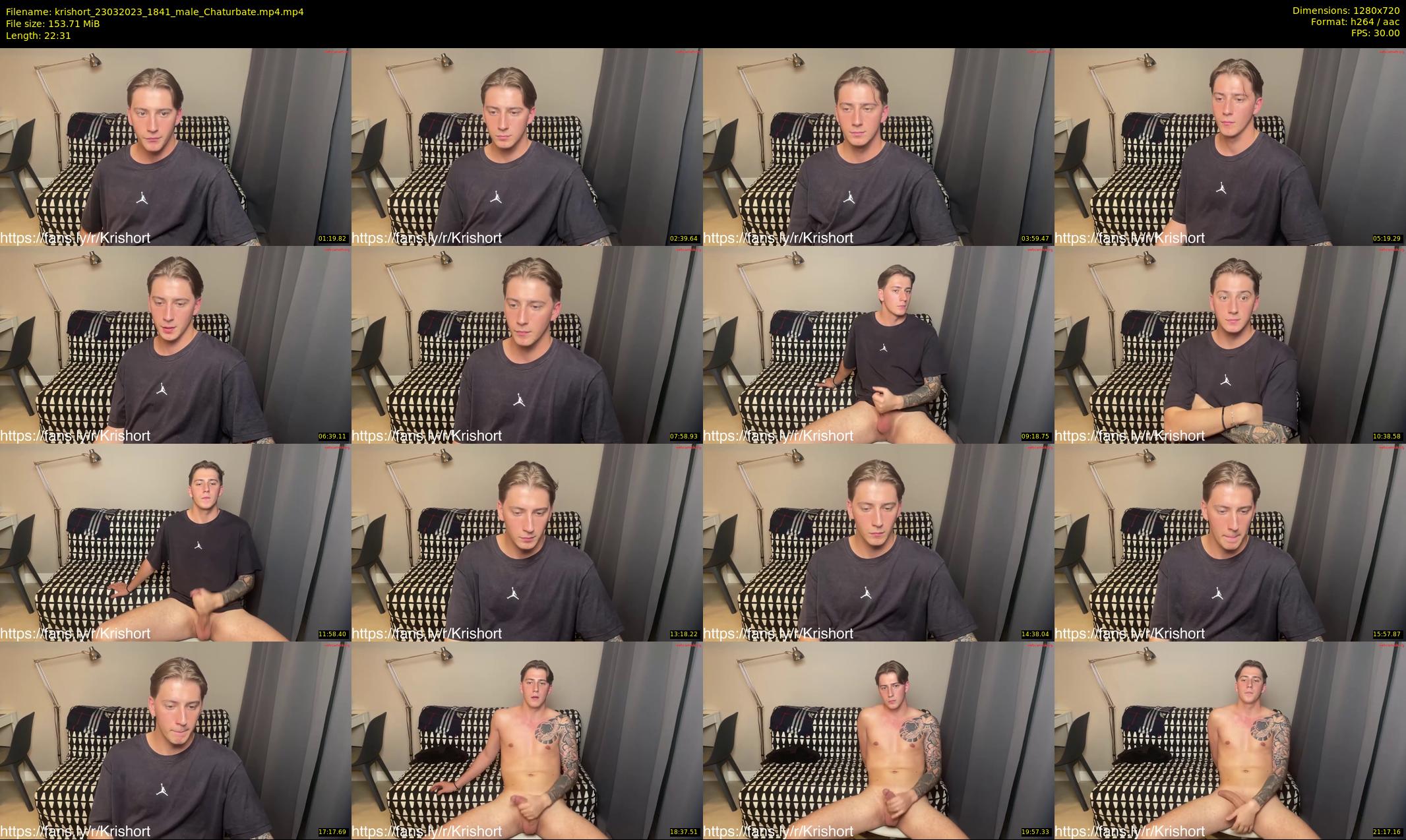 krishort — 23 minute Chaturbate male cam show recording, 720p, Mar 23, 2023