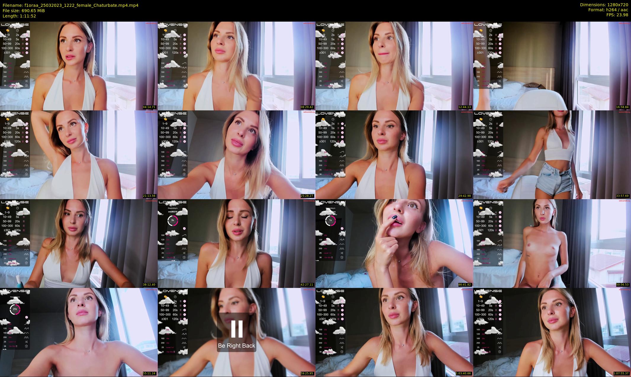 f1oraa — 72 minute Chaturbate female cam show recording, 720p, Mar 25, 2023