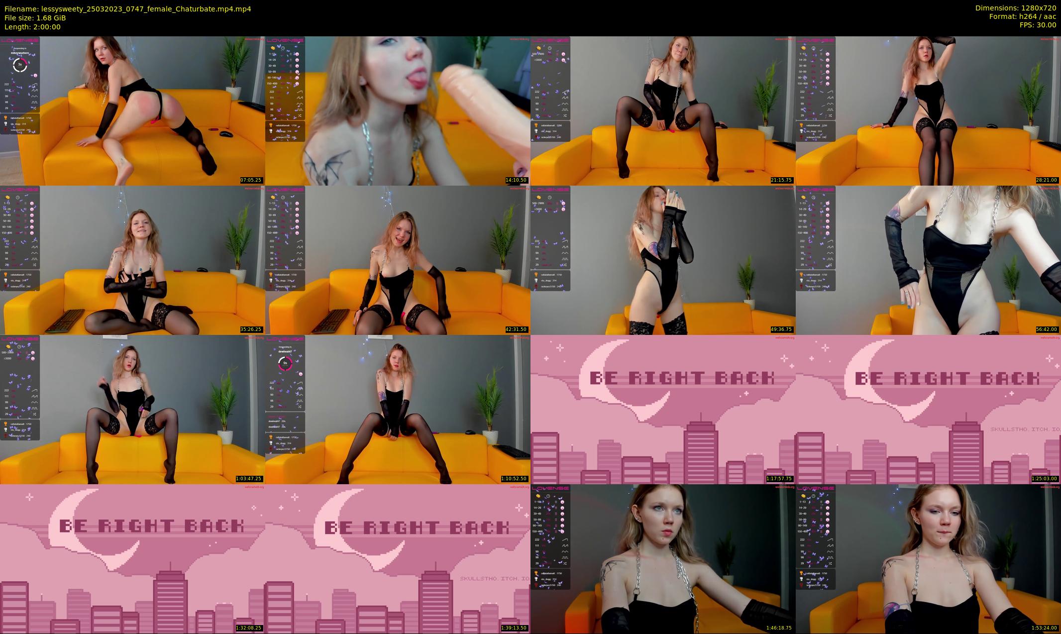 lessysweety — 120 minute Chaturbate female cam show recording, 720p, Mar 25, 2023