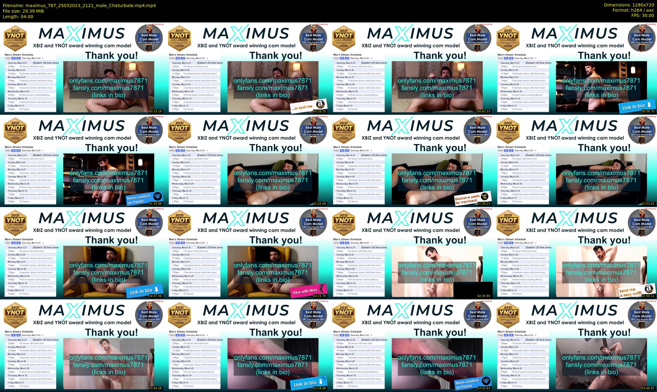 maximus_787 — 4 minute Chaturbate male cam show recording, 720p, Mar 25, 2023